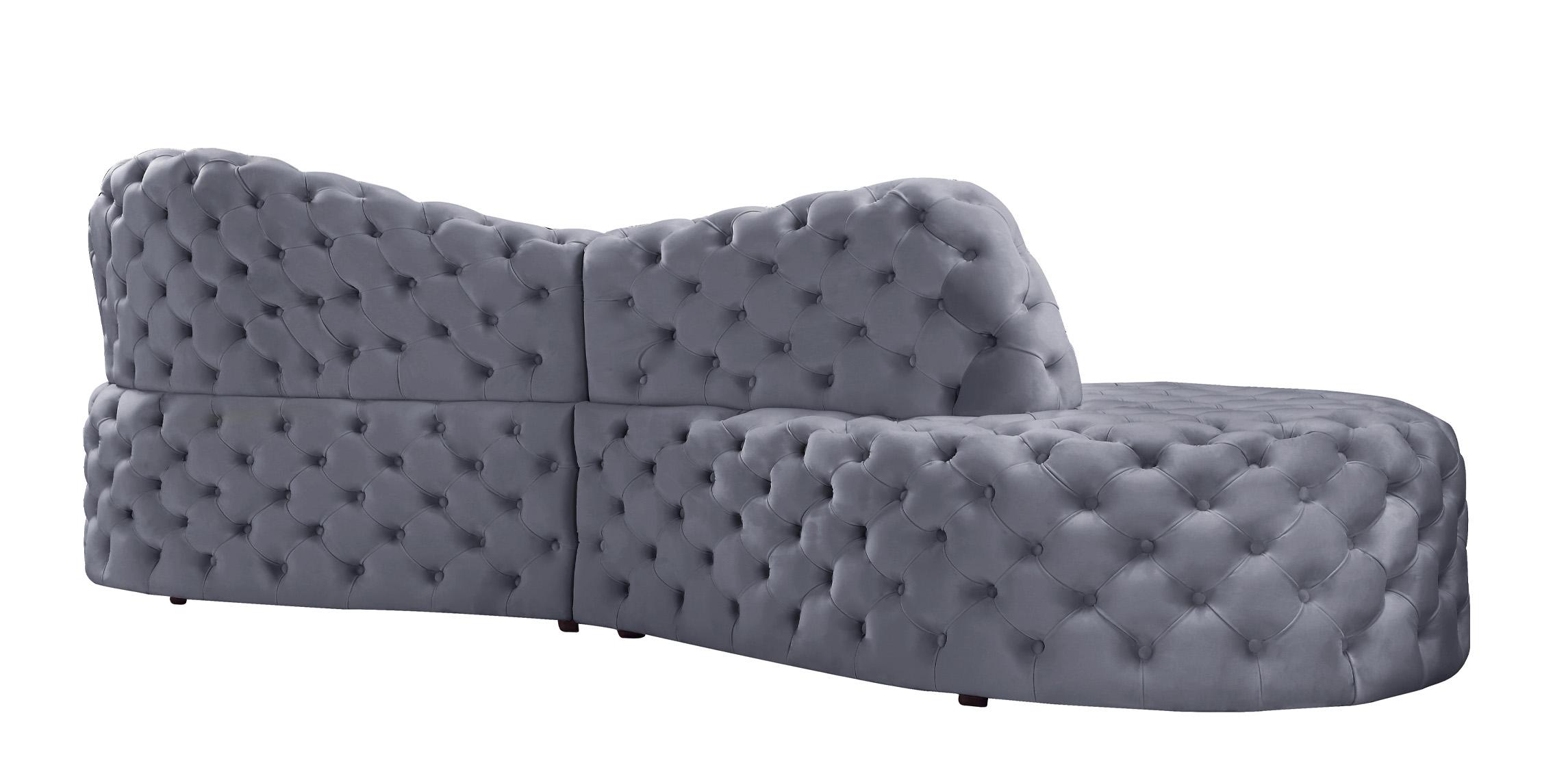 

    
654Grey-Sectional Glam Grey Velvet Tufted Sectional Sofa ROYAL 654Grey Meridian Contemporary
