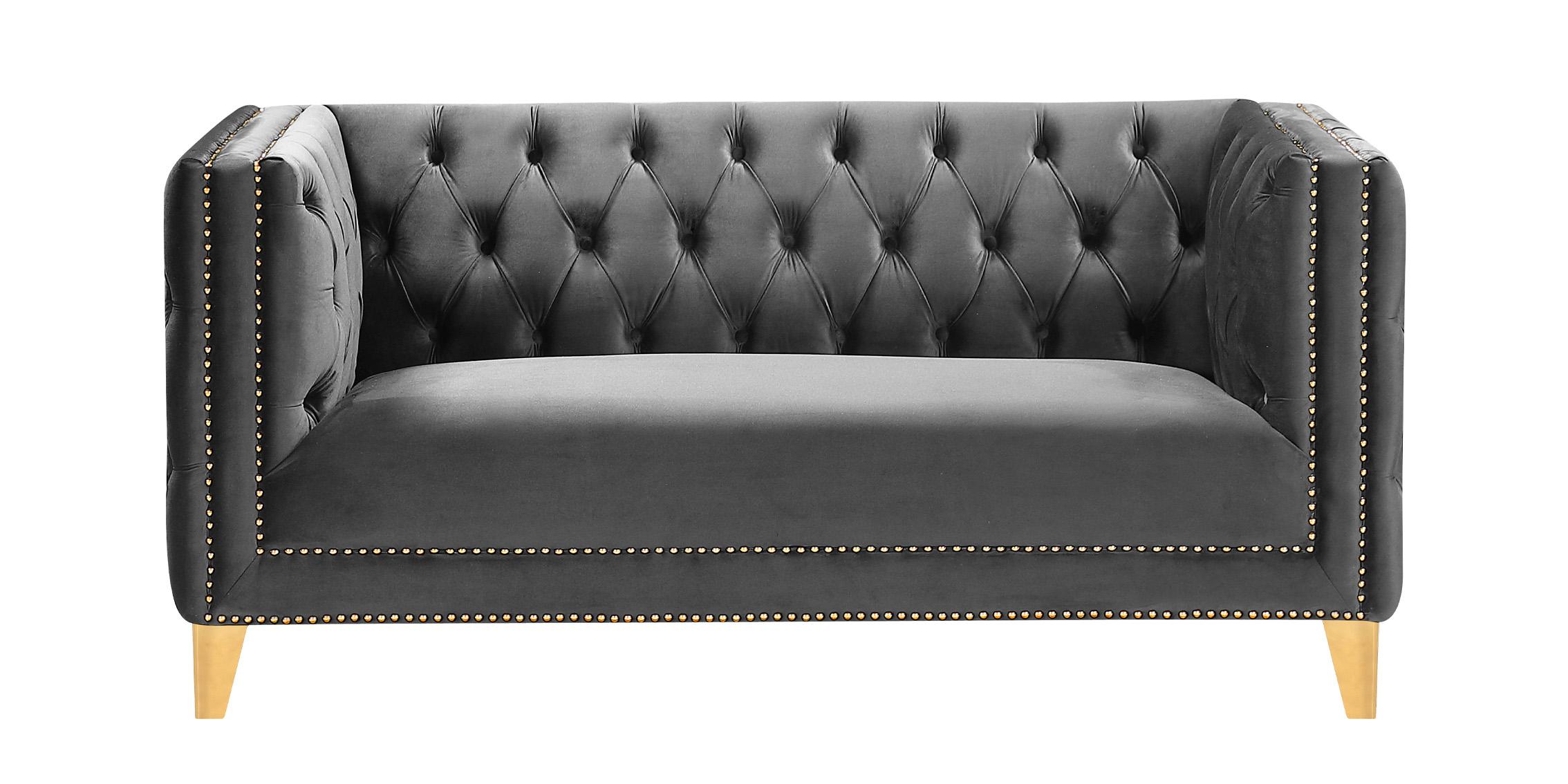 

    
652Grey-S-Set-3 Glam Grey Velvet Sofa Set 3Pcs MICHELLE 652Grey Meridian Contemporary Modern
