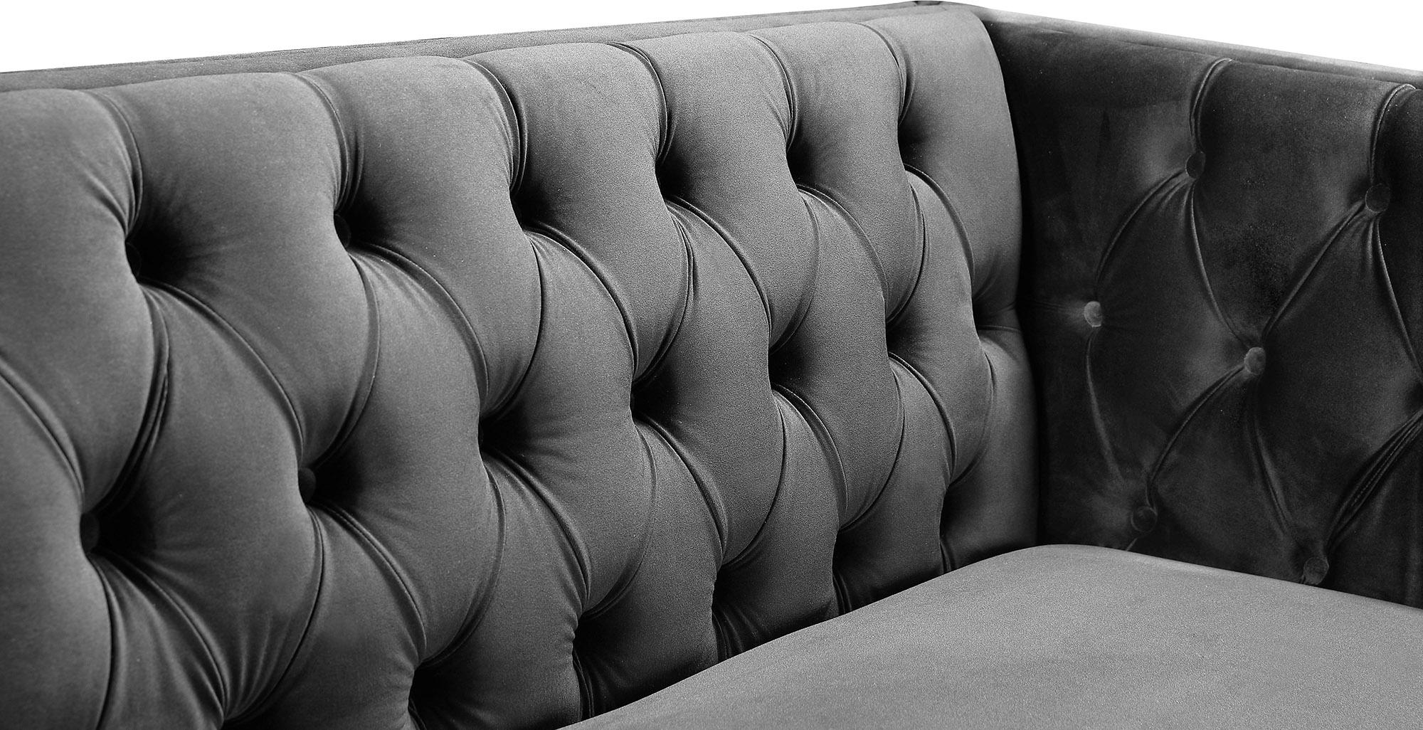 

    
 Order  Glam Grey Velvet Sofa Set 3Pcs MICHELLE 652Grey Meridian Contemporary Modern

