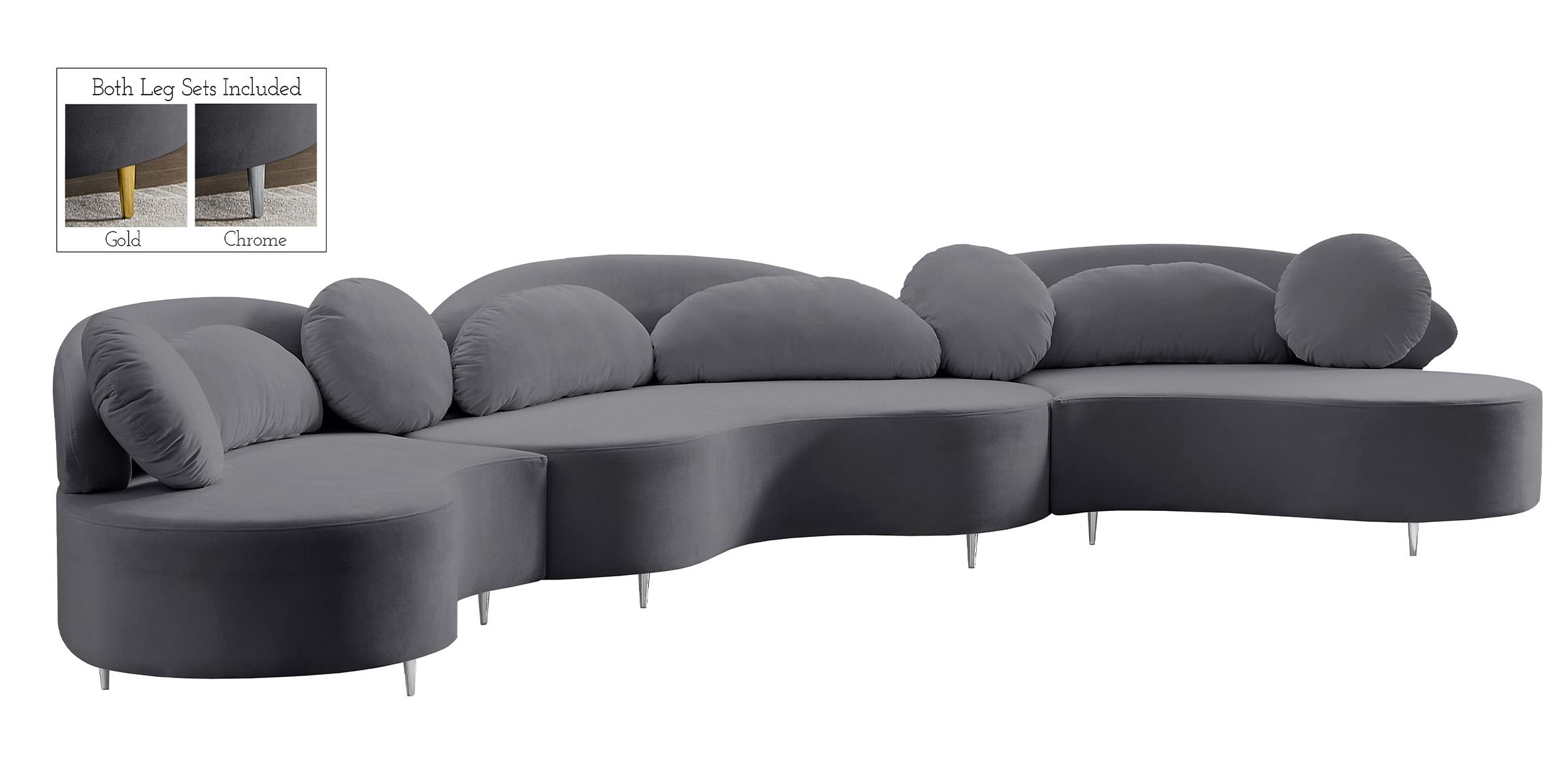 

    
Glam GREY Velvet Sectional Sofa Vivacious 632Grey Meridian Contemporary Modern
