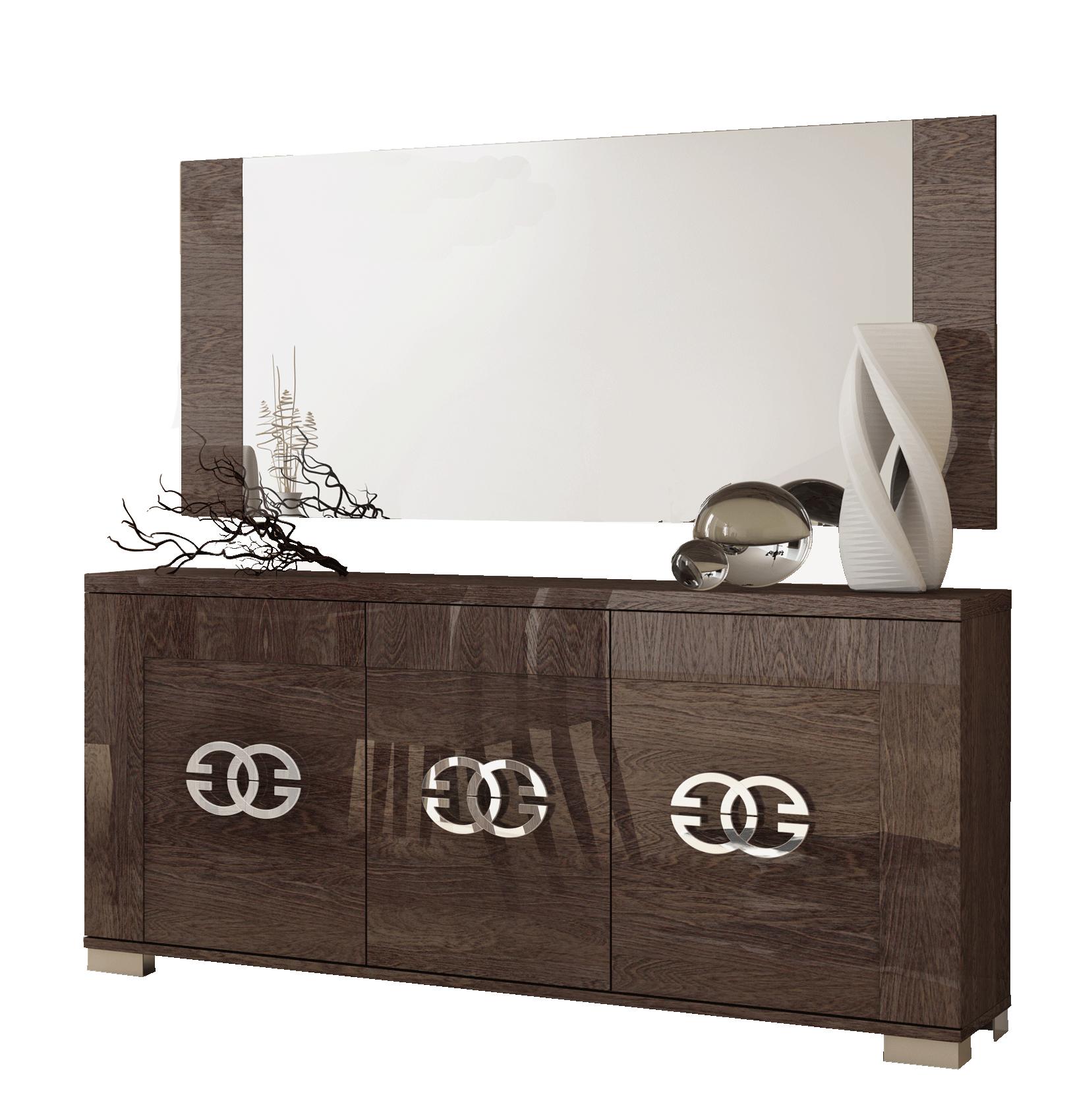 

    
Glam High Gloss Wenge 3-Door Buffet Moderm Made in Italy ESF Prestige
