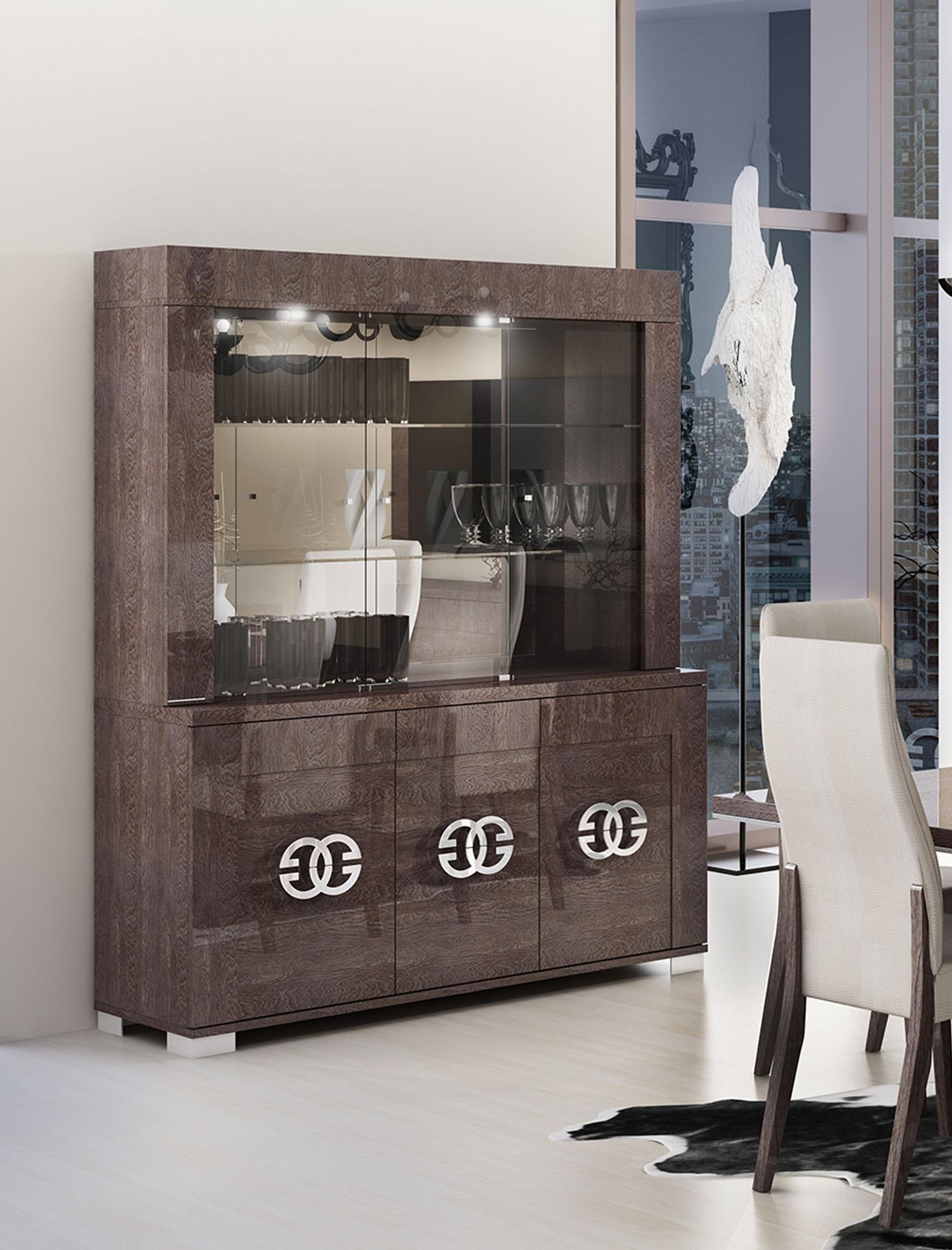 

    
Glam High Gloss Wenge 3 Door China PRESTIGE ESF Contemporary Made in Italy

