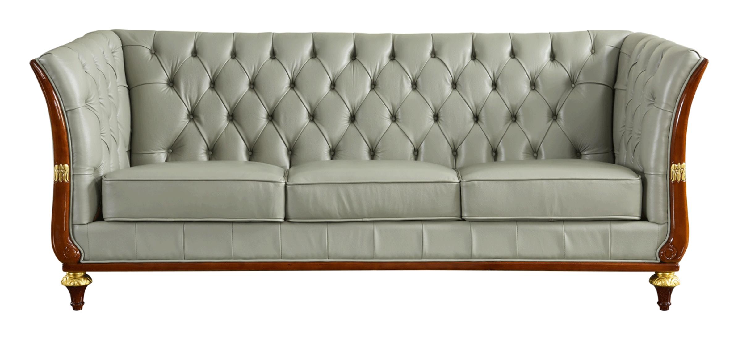 

    
Light Grey Top-grain Leather Tufted Sofa Contemporary ESF 401
