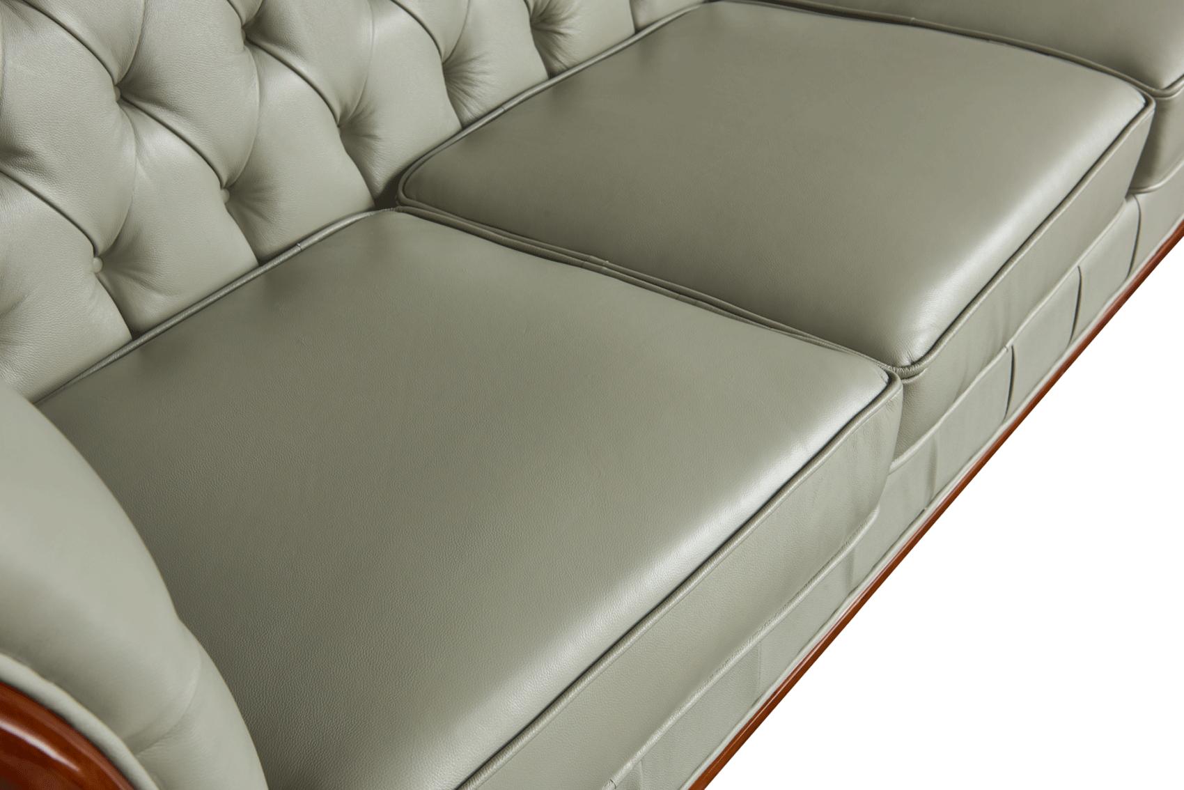 

    
401-3PC Light Grey Top-grain Leather Tufted Sofa Set 3 Pcs Contemporary ESF 401
