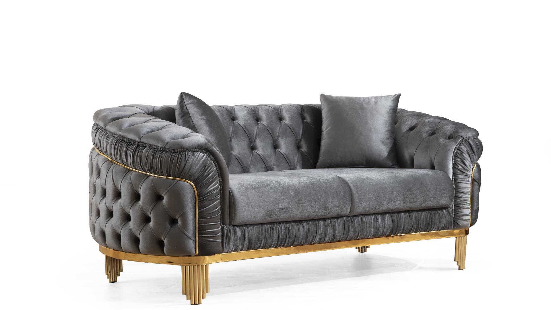 

        
Galaxy Home Furniture VANESSA-GR Sofa Set Gray/Gold Velvet 698781103227
