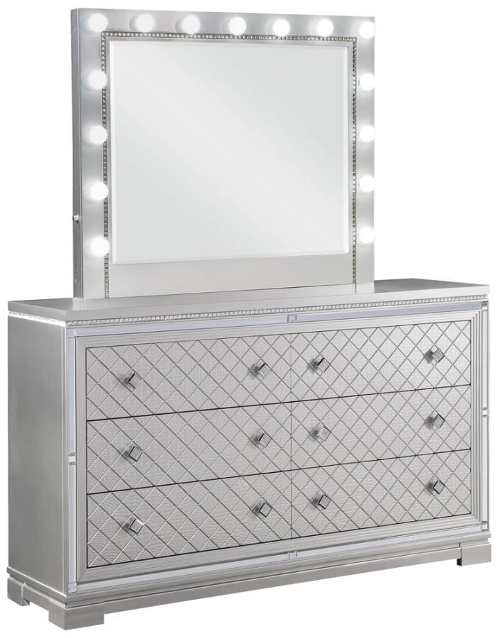 

    
Glam Metallic Mercury Wood Dresser w/Mirror Coaster 223463 Eleanor
