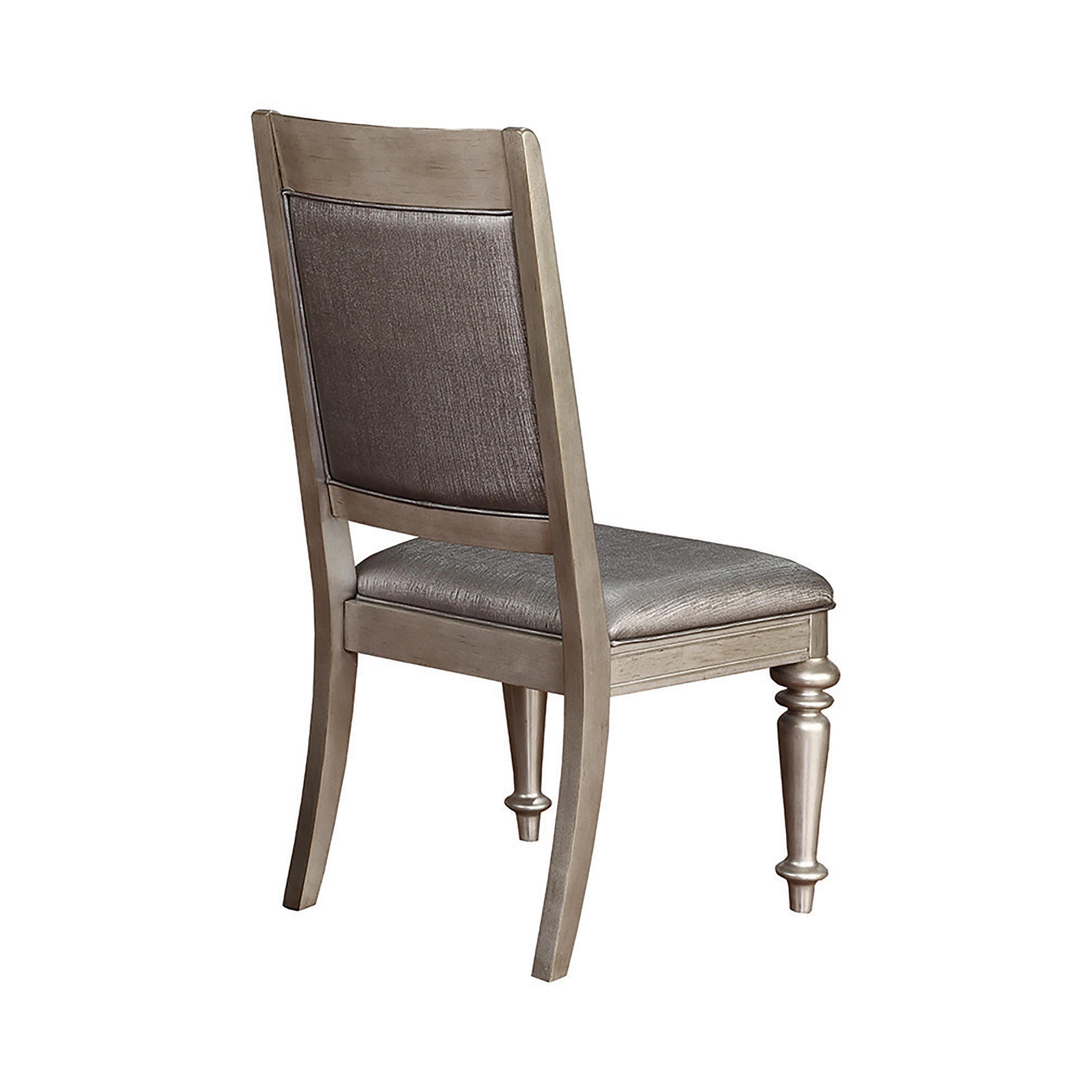 

    
Glam Metallic Platinum Asian Hardwood Side Chair Set 2pcs Coaster 106472 Danette
