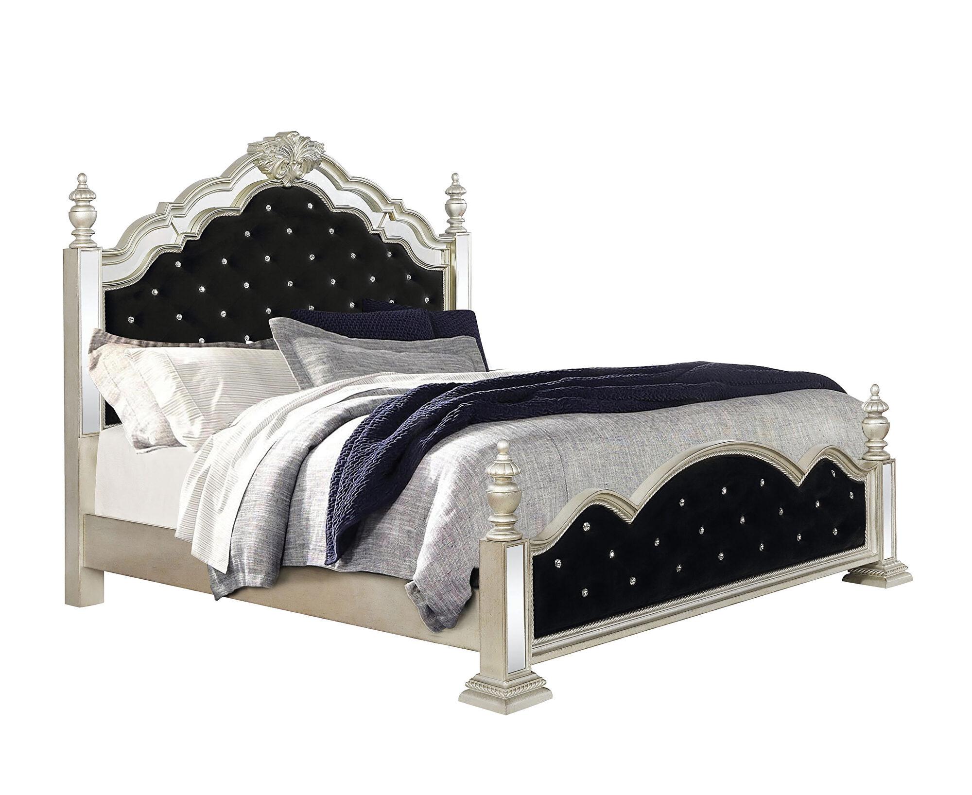 

    
Glam Metallic Platinum Wood King Bedroom Set 3pcs Coaster 222731KE Heidi
