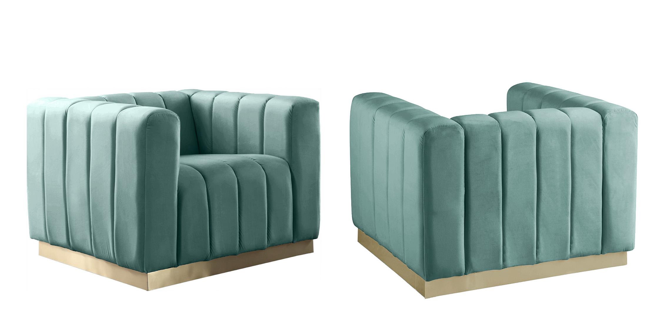

        
Meridian Furniture MARLON 603Mint-C-Set-2 Arm Chair Set Mint/Gold Velvet 704831408591
