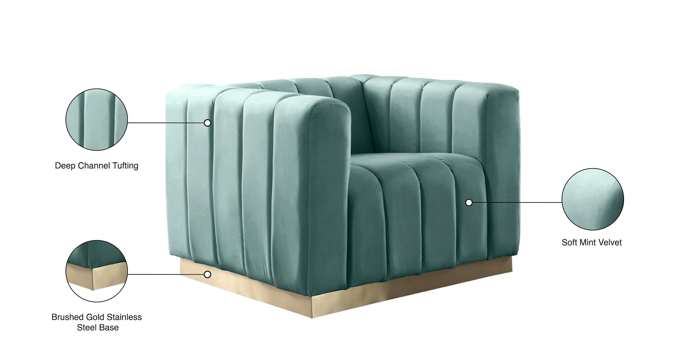 

    
 Order  Glam Mint Velvet Channel Tufted Chair Set 2Pcs MARLON 603Mint-C Meridian Modern
