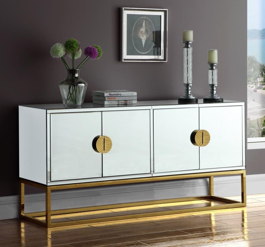 

    
Glam Mirrored Glass & Gold Stainless Steel Buffet Marbella 302 Meridian Modern
