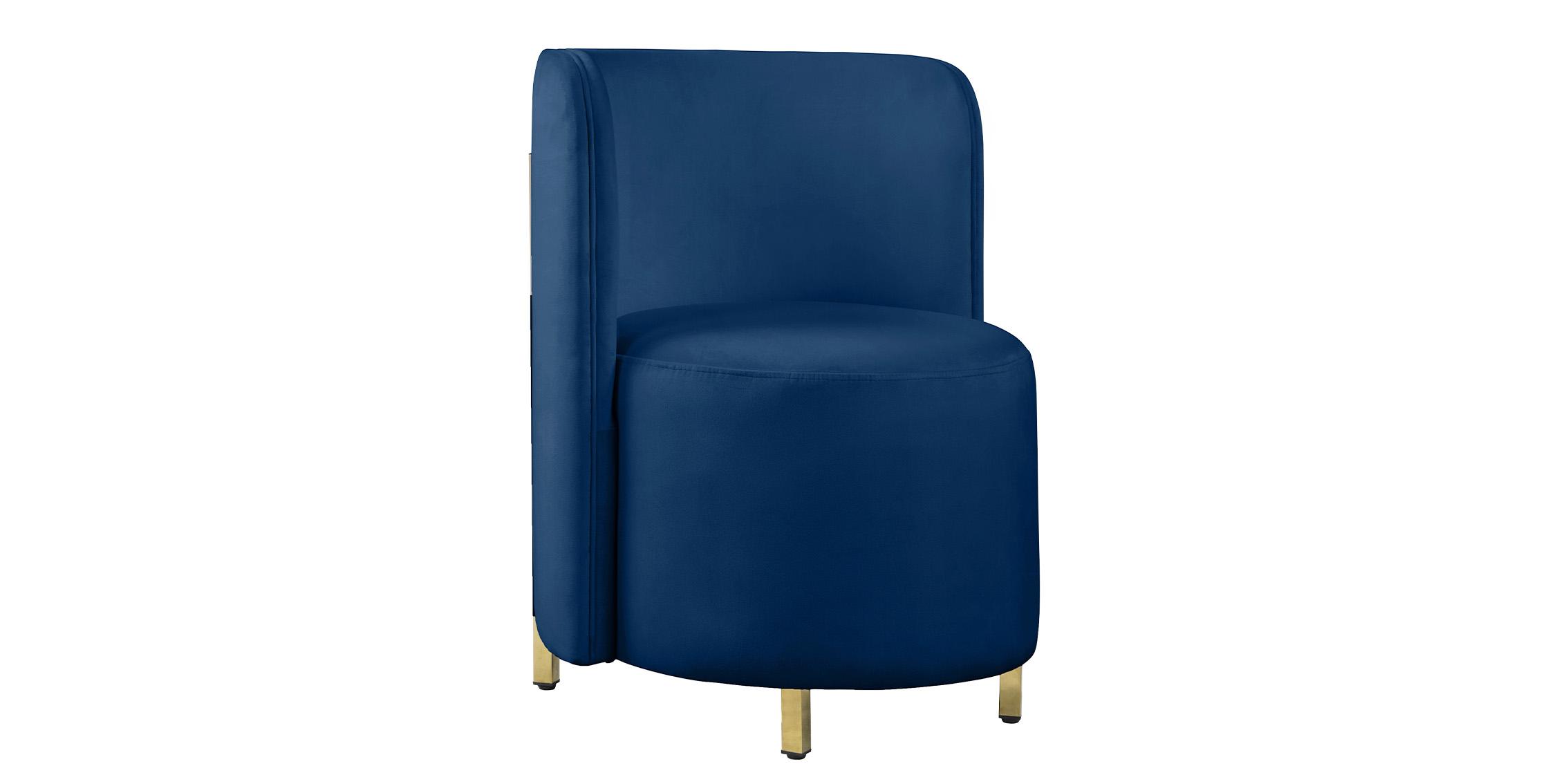 Contemporary, Modern Accent Chair ROTUNDA 518Navy-C 518Navy-C in Navy Velvet