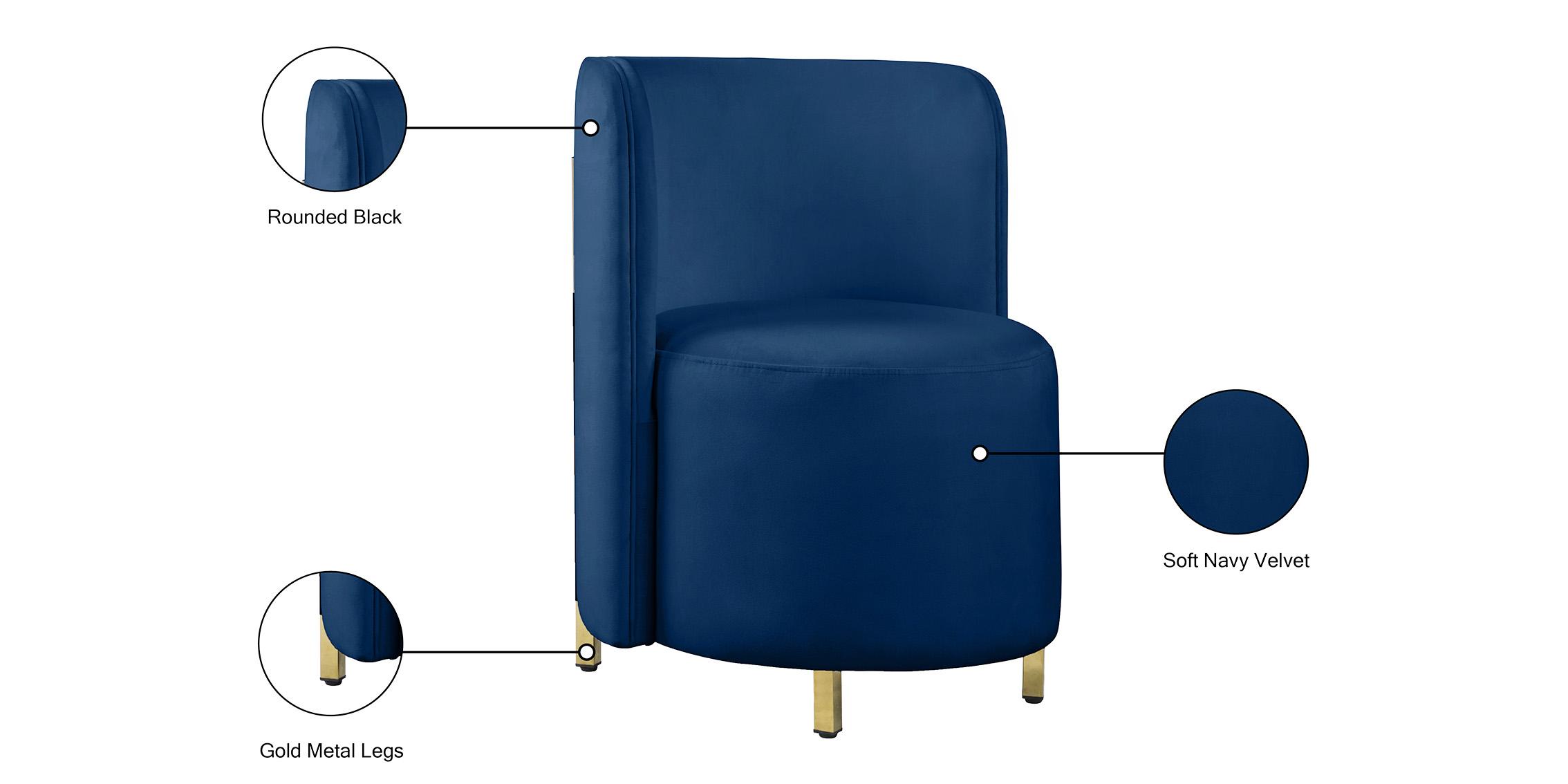 

        
094308250090Glam Navy Velvet Accent Chair Set 2Pcs ROTUNDA 518Navy-CMeridian Modern
