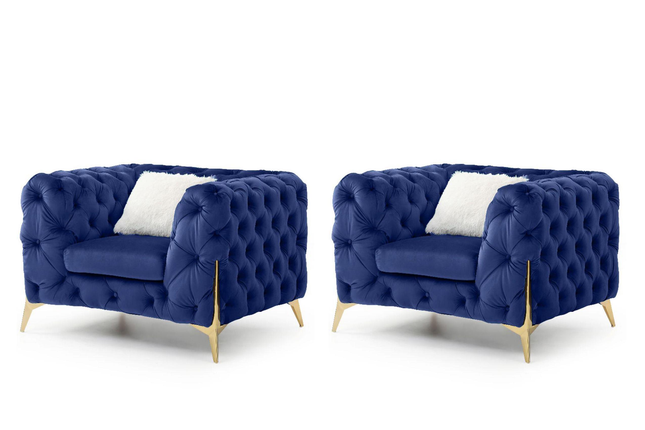 

    
Glam NAVY Velvet Arm Chair Set 2Pcs MODERNO Galaxy Home Contemporary Modern
