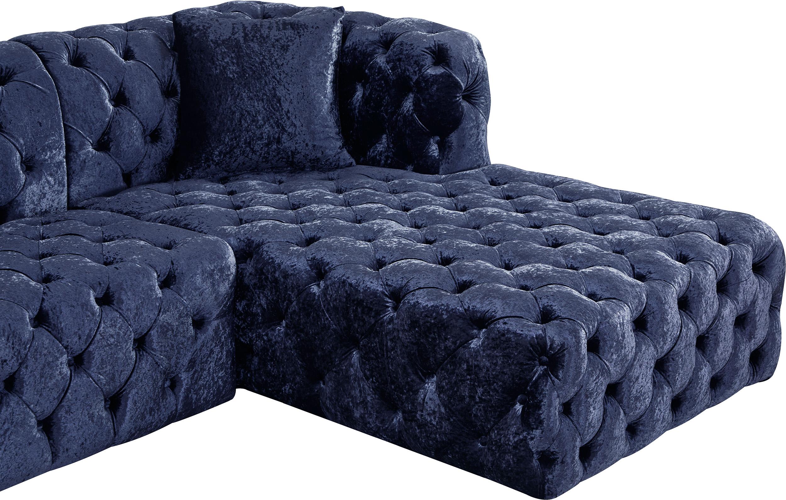 

    
676Navy-Sectional Glam Navy Velvet Button Tufted Sectional Sofa COCO 676Navy Meridian Modern
