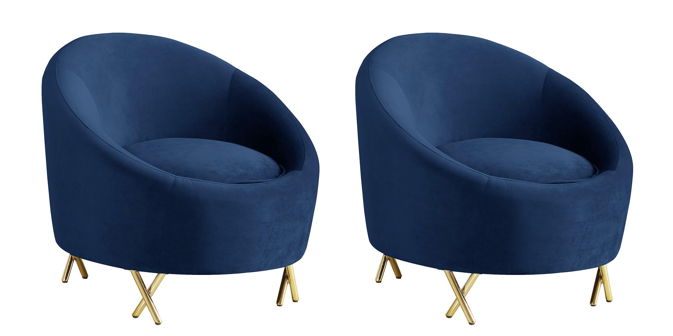 

    
Glam Navy Velvet Chair Set 2Pc SERPENTINE 679Navy-C Meridian Contemporary Modern
