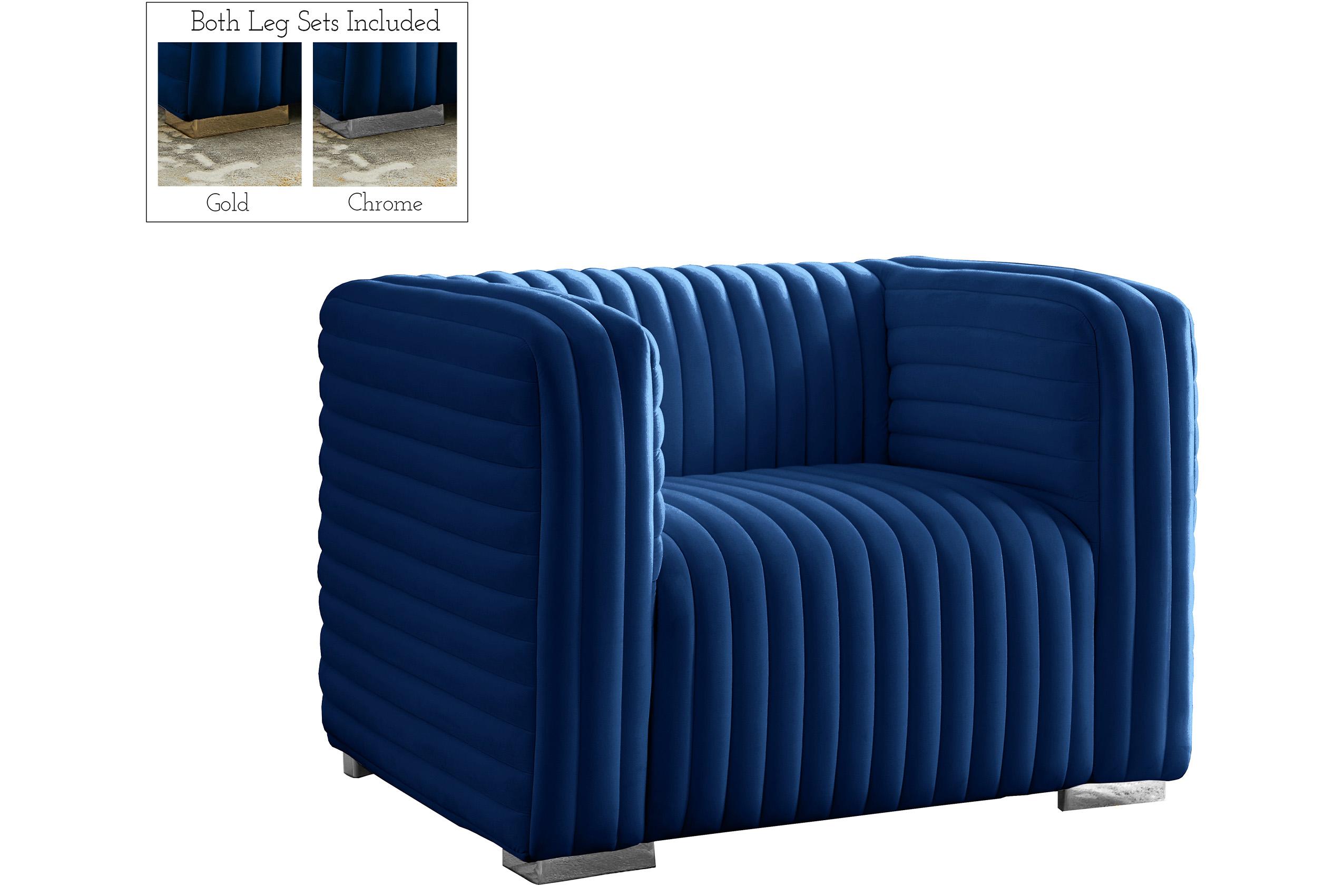 

    
Glam NAVY Velvet Channel Tufted Chair Ravish 640Navy-C Meridian Contemporary
