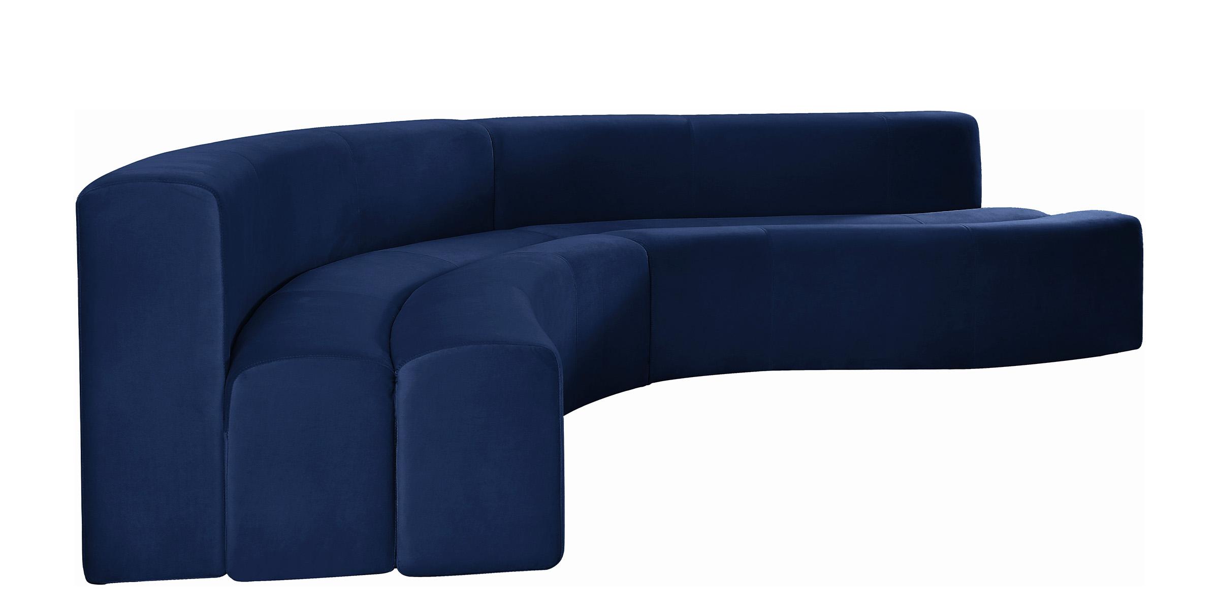 Contemporary, Modern Sectional Sofa Curl 624Navy-Sectional 624Navy-Sectional in Navy Velvet