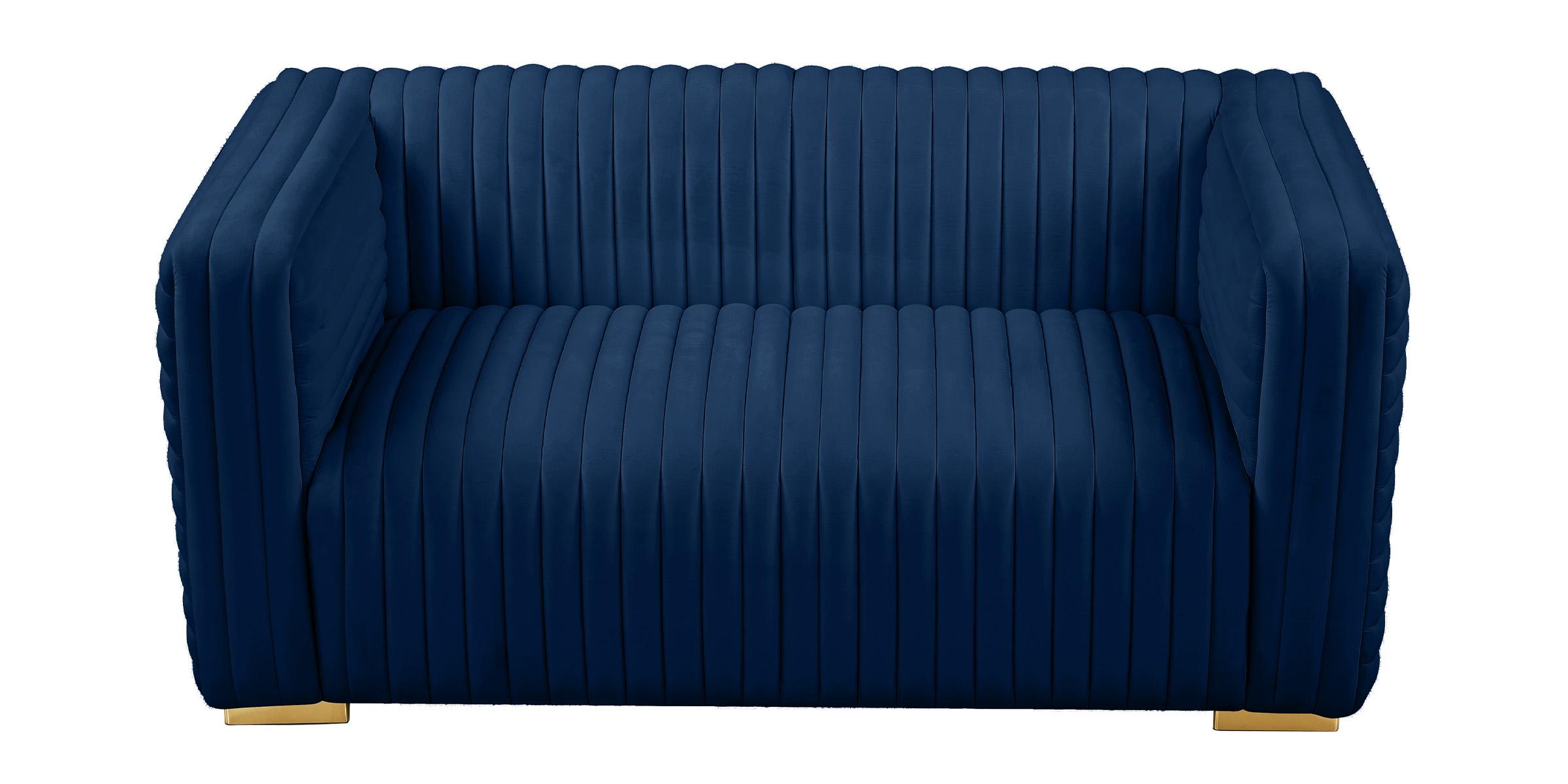 

    
 Order  Glam NAVY Velvet Channel Tufted Sofa Set 3Pcs Ravish 640Navy Meridian Modern
