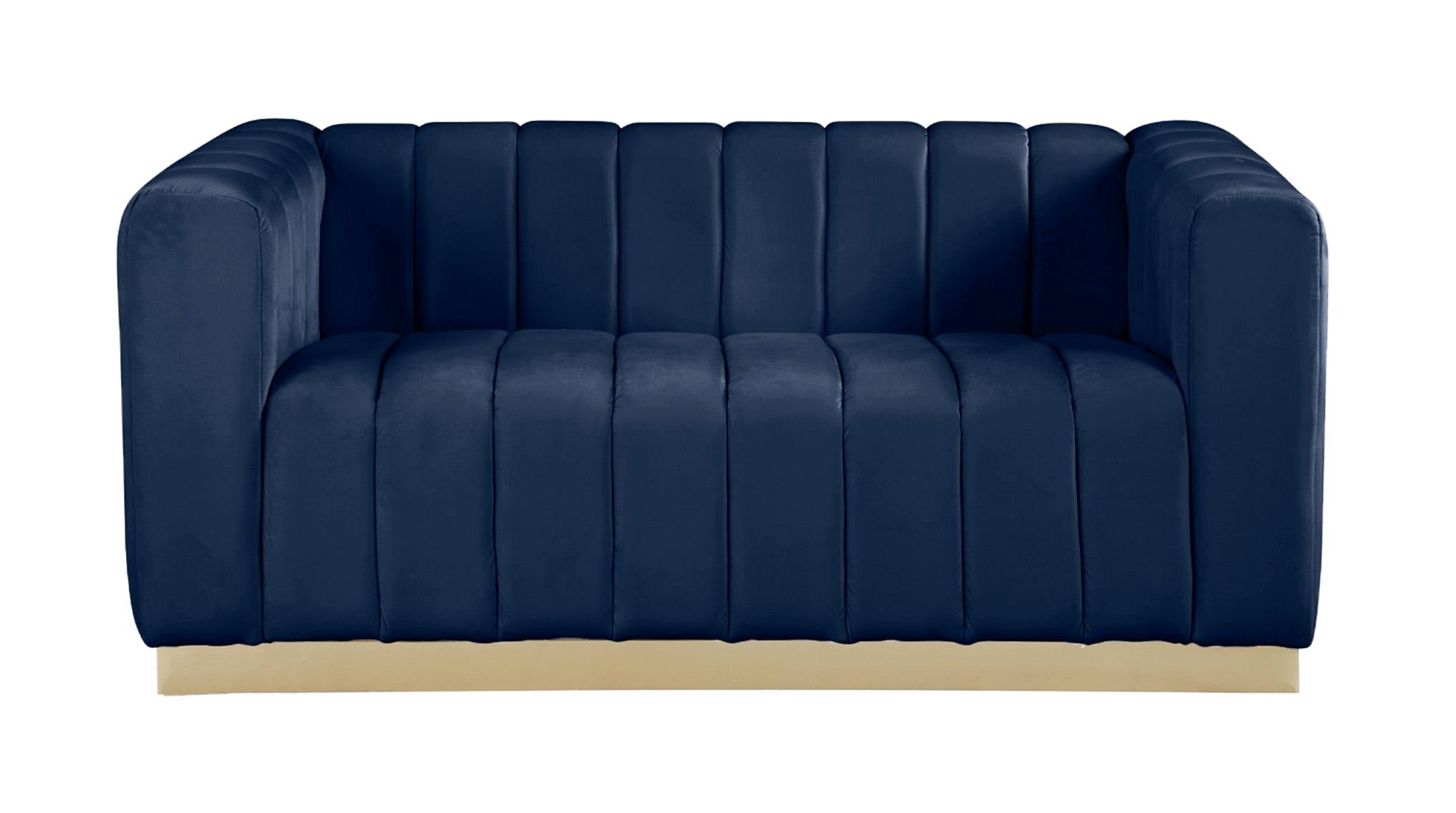 

    
 Order  Glam Navy Velvet Channel Tufted Sofa Set 3Pcs MARLON 603Navy-S Meridian Modern
