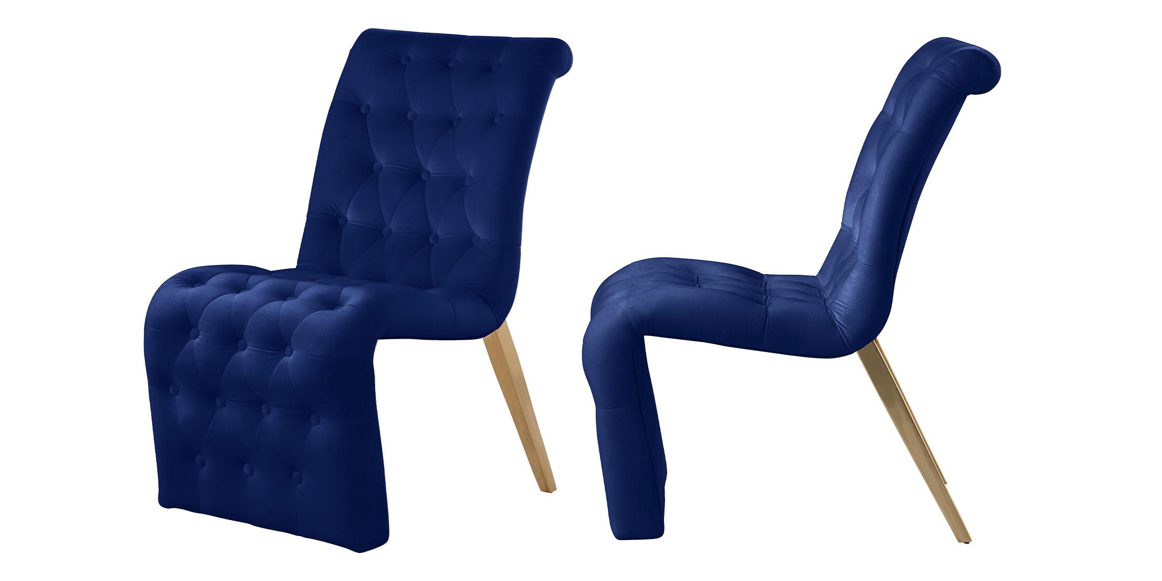 

        
Meridian Furniture CURVE 920Navy-C Dining Chair Set Navy/Gold Velvet 753359806983
