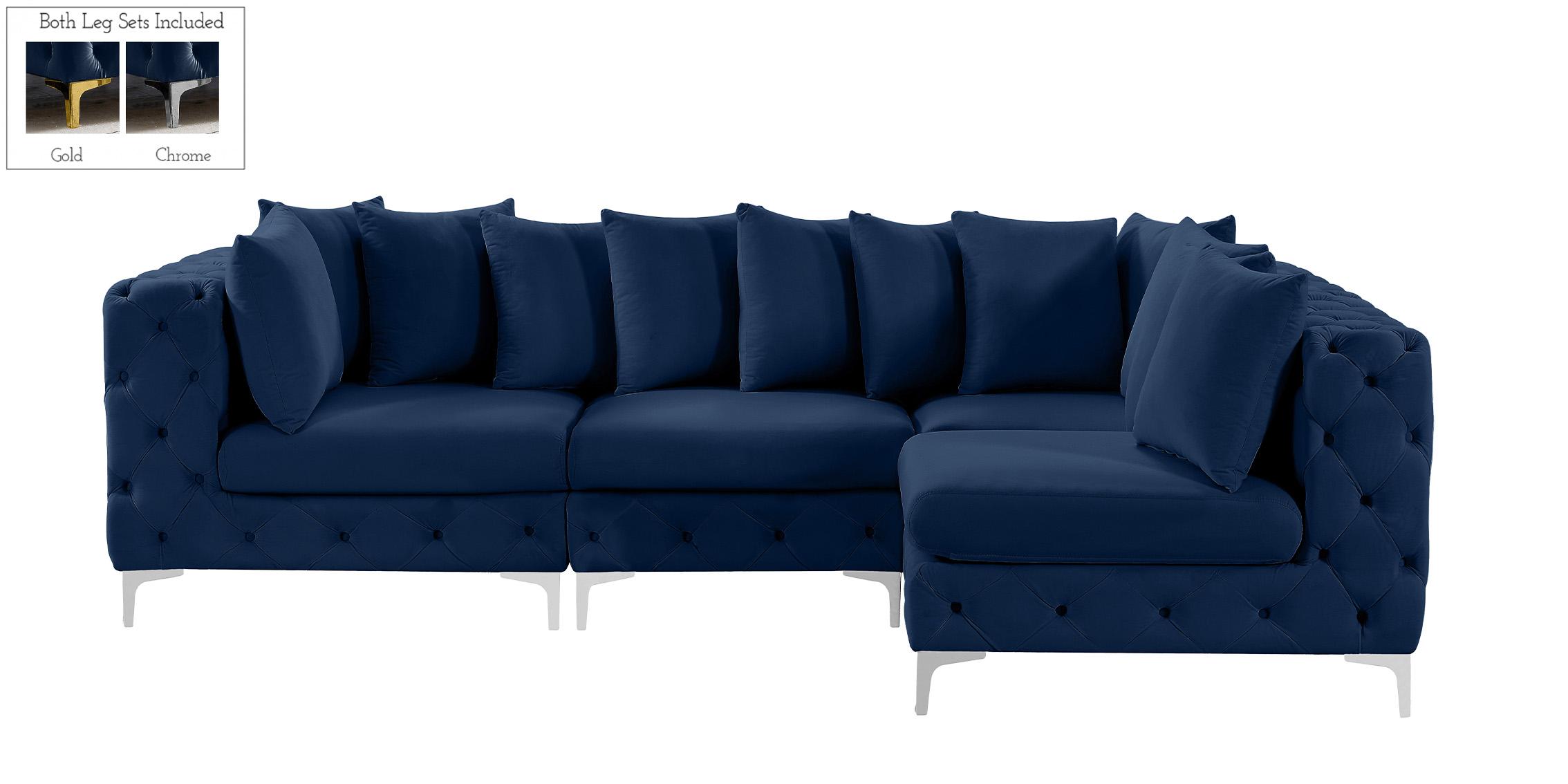 

        
Meridian Furniture TREMBLAY 686Navy-Sec4A Modular Sectional Sofa Navy Velvet 94308269597
