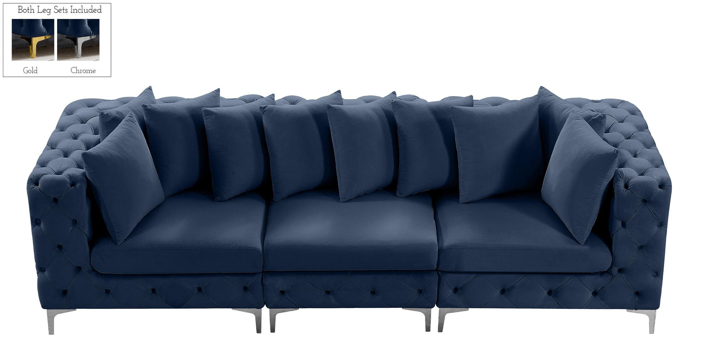 

    
Glam Navy Velvet Modular Sofa TREMBLAY 686Navy-S108 Meridian Modern
