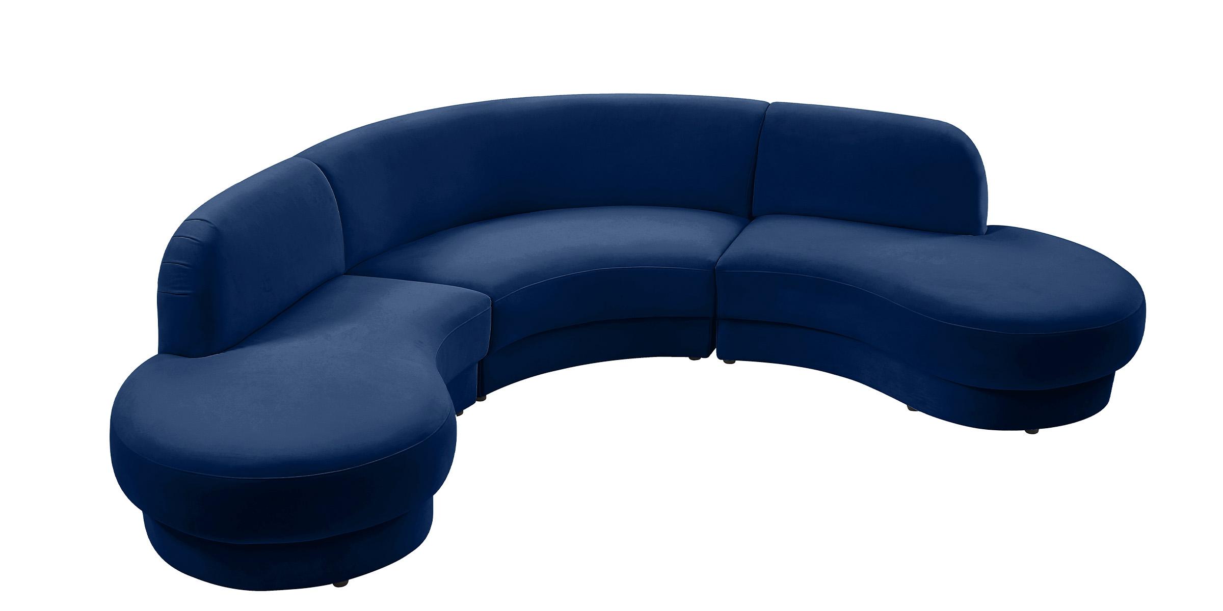 Meridian Furniture Rosa 628Navy-Sectional Sectional Sofa