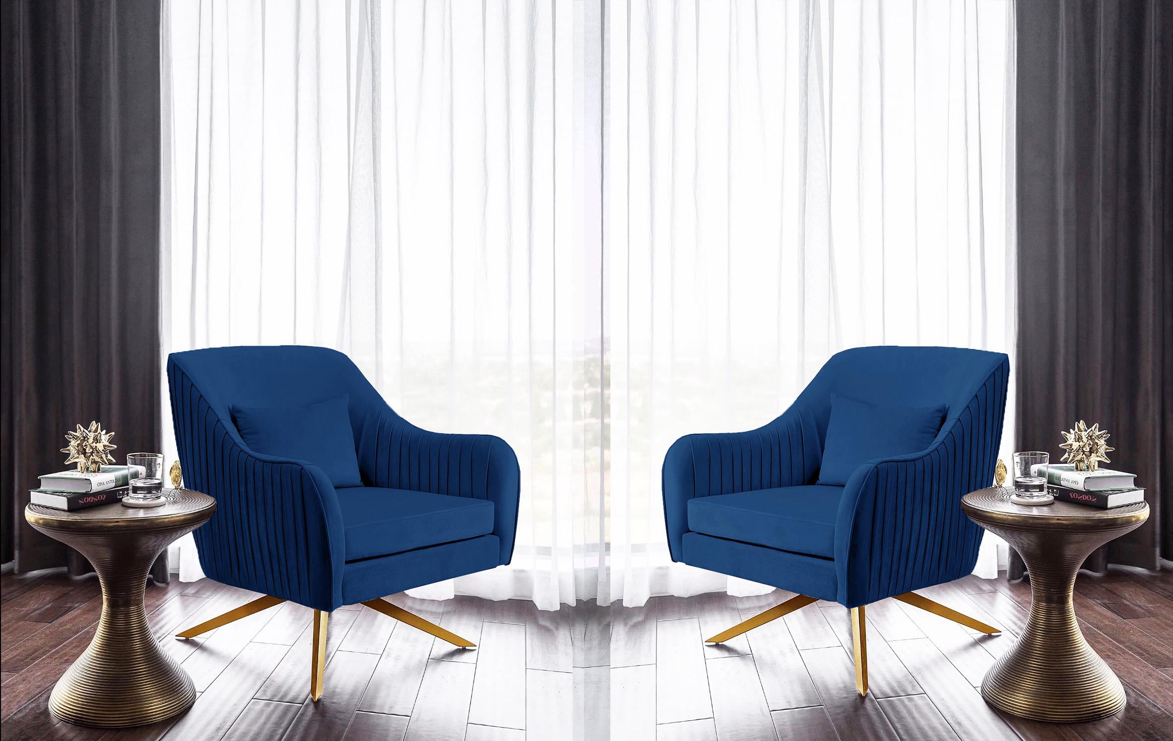 

    
 Shop  Glam Navy Velvet Swivel Chair PALOMA 585Navy Meridian Contemporary Modern

