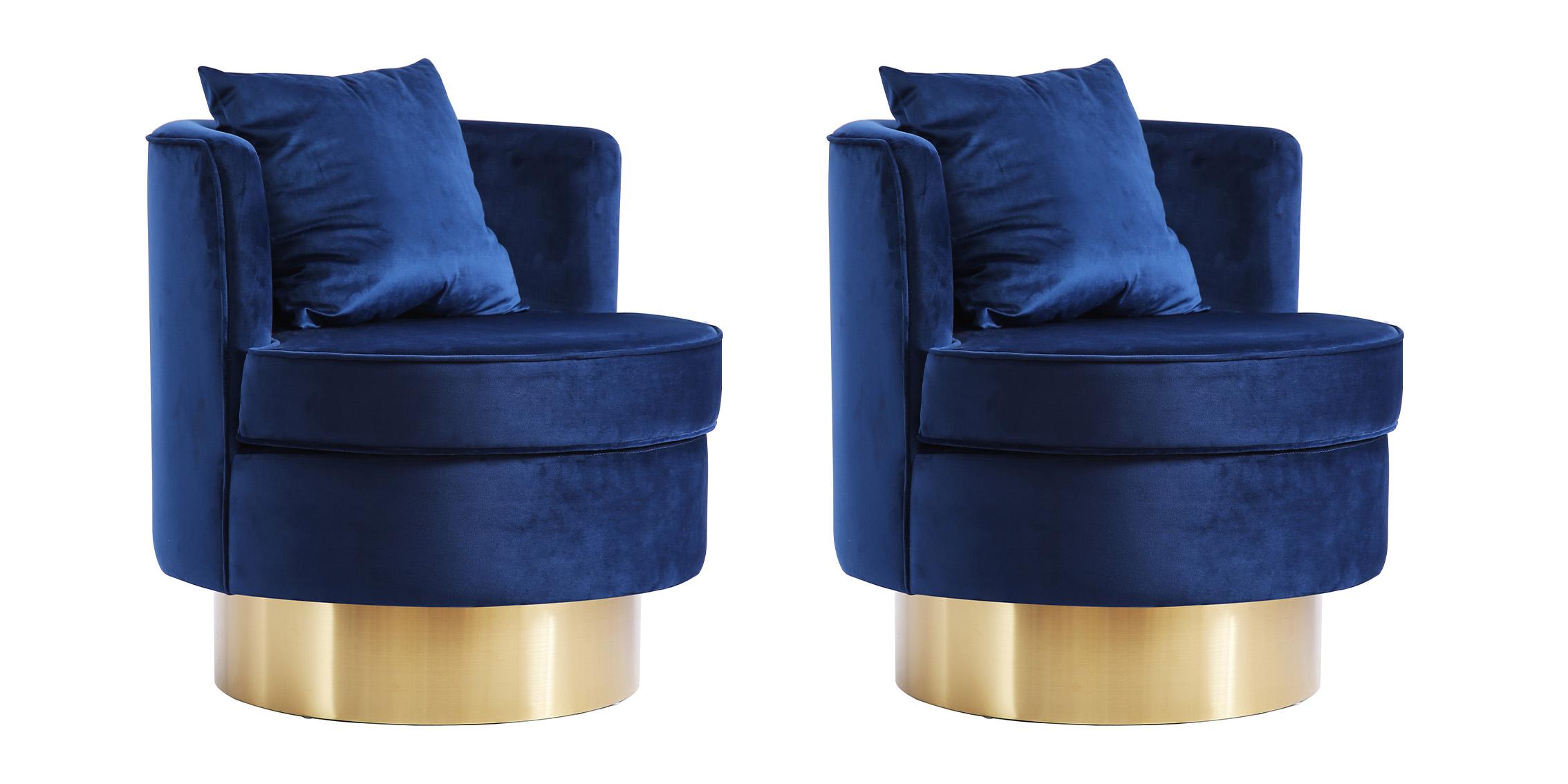 

    
Glam Navy Velvet Swivel Chair Set 2P KENDRA 576Navy Meridian Modern Contemporary
