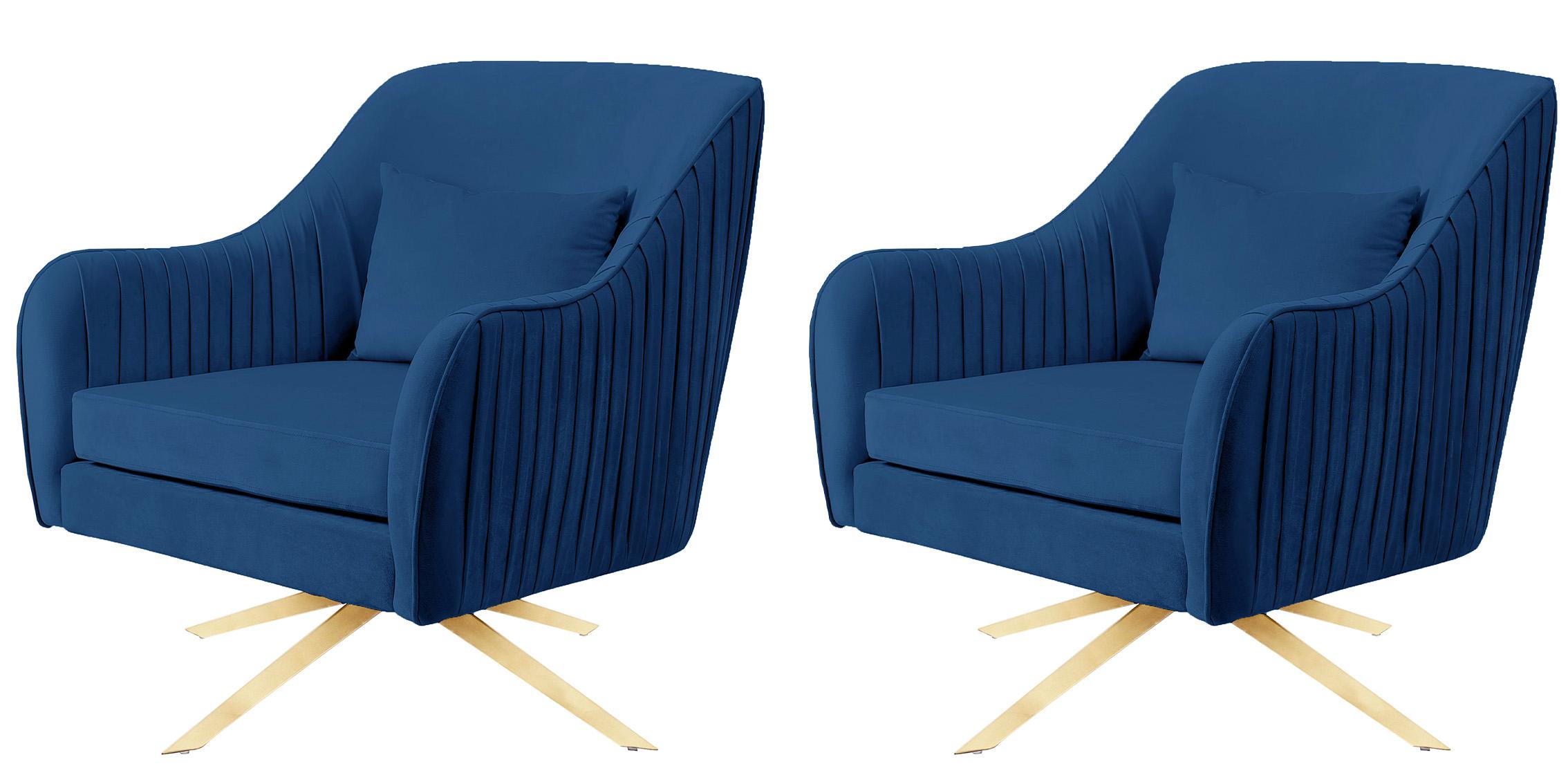 

    
Glam Navy Velvet Swivel Chair Set 2P PALOMA 585Navy Meridian Contemporary Modern
