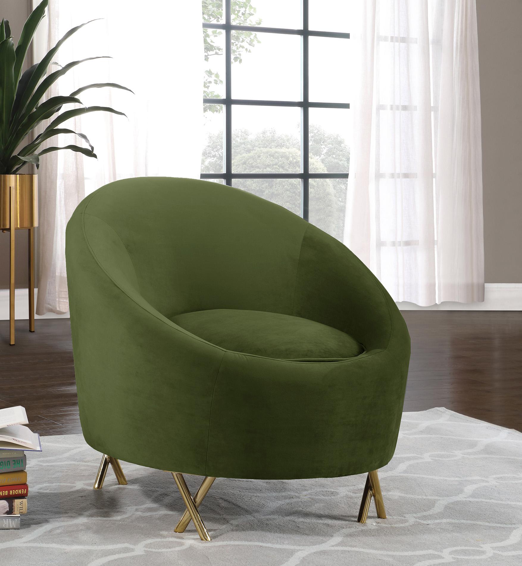 Contemporary, Modern Arm Chair SERPENTINE 679Olive-C 679Olive-C in Olive Velvet