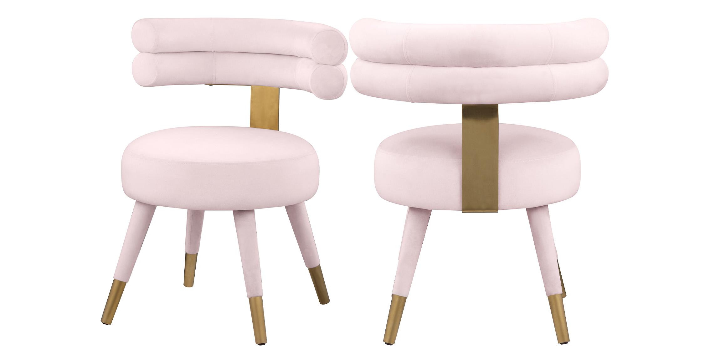 Contemporary, Modern Dining Chair Set FITZROY 747Pink-C 747Pink-C in Pink Velvet