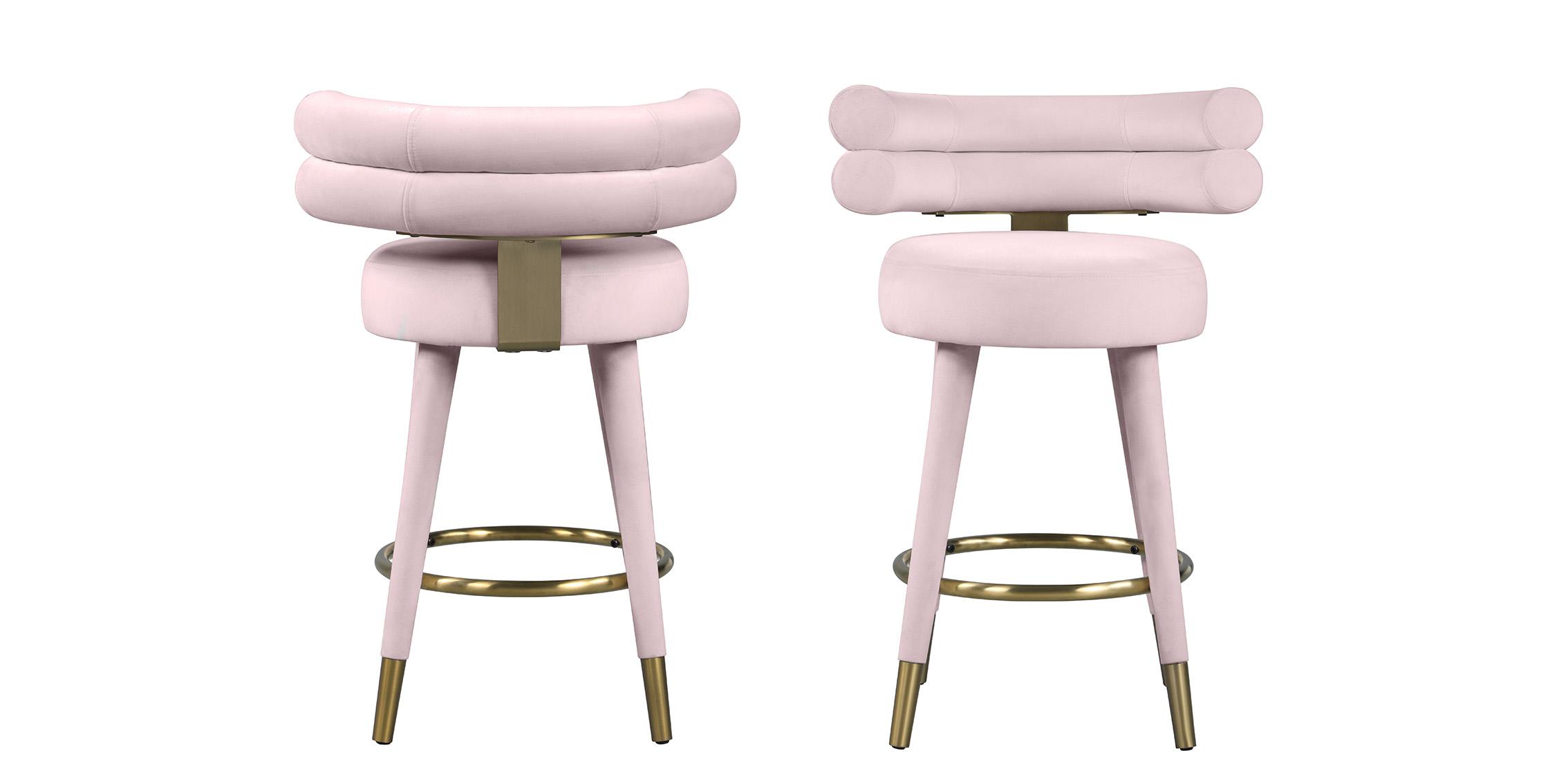

        
Meridian Furniture FITZROY 798Pink-C Counter Stool Set Pink Velvet 094308250069
