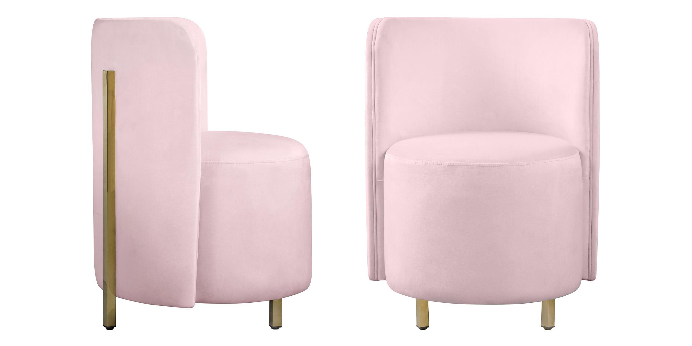 

    
Glam PINK Velvet Accent Chair Set 2Pcs ROTUNDA 518Pink-C Meridian Modern
