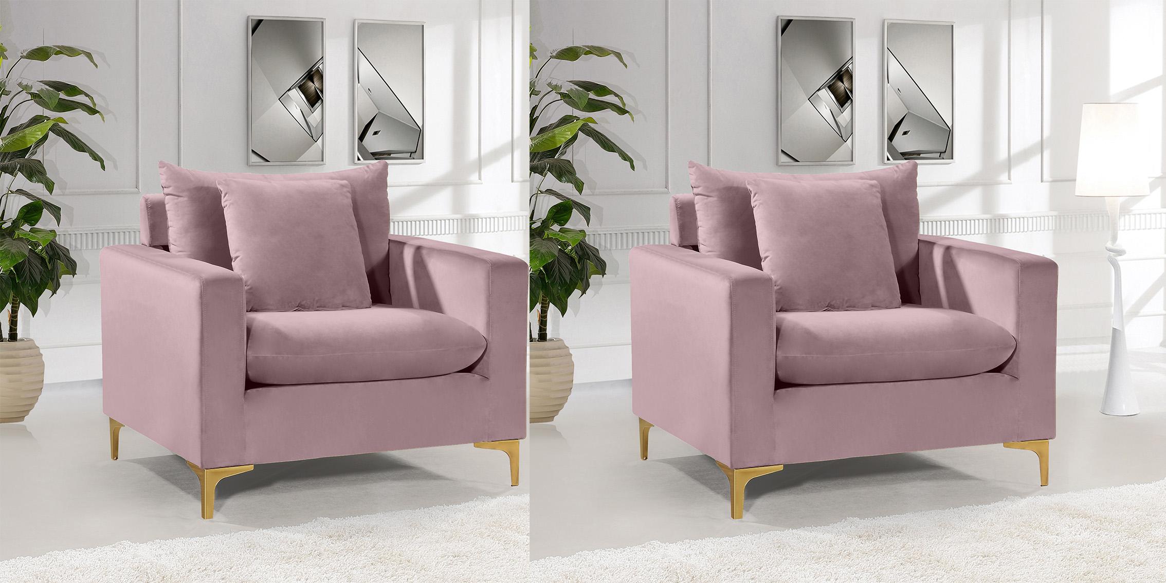 

        
Meridian Furniture Naomi 633Pink-C Arm Chair Chrome/Pink/Gold Velvet 647899951145

