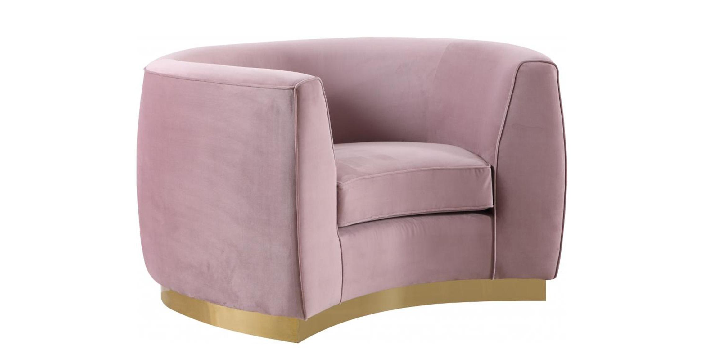 

    
Glam Pink Velvet Arm Chair Julian 620Pink-CMeridian Contemporary Modern
