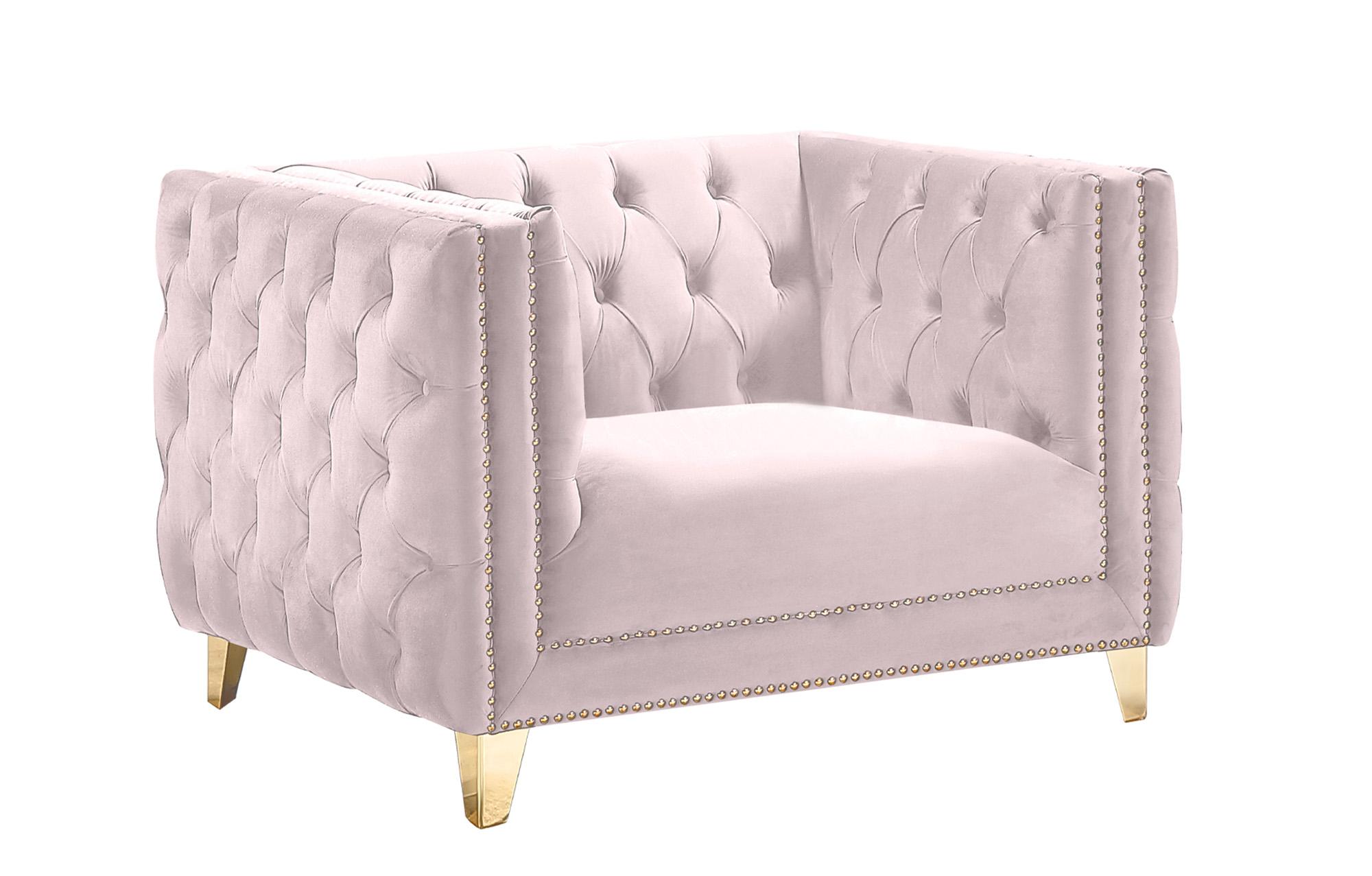 Contemporary, Modern Arm Chair MICHELLE 652Pink-C 652Pink-C in Pink Velvet