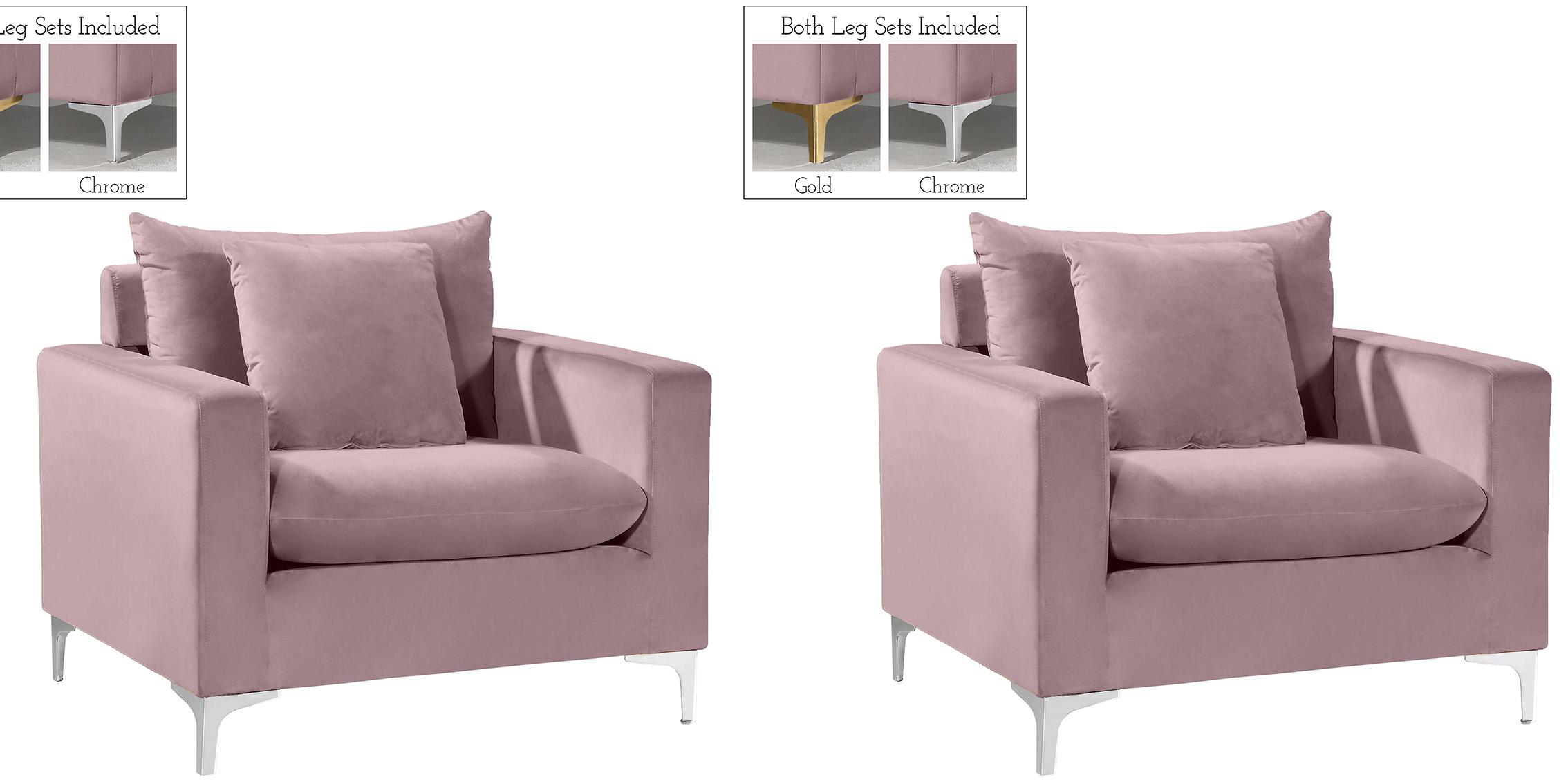 

    
Glam Pink Velvet Arm Chair Set 2Pcs 633Pink-C Naomi Meridian Contemporary
