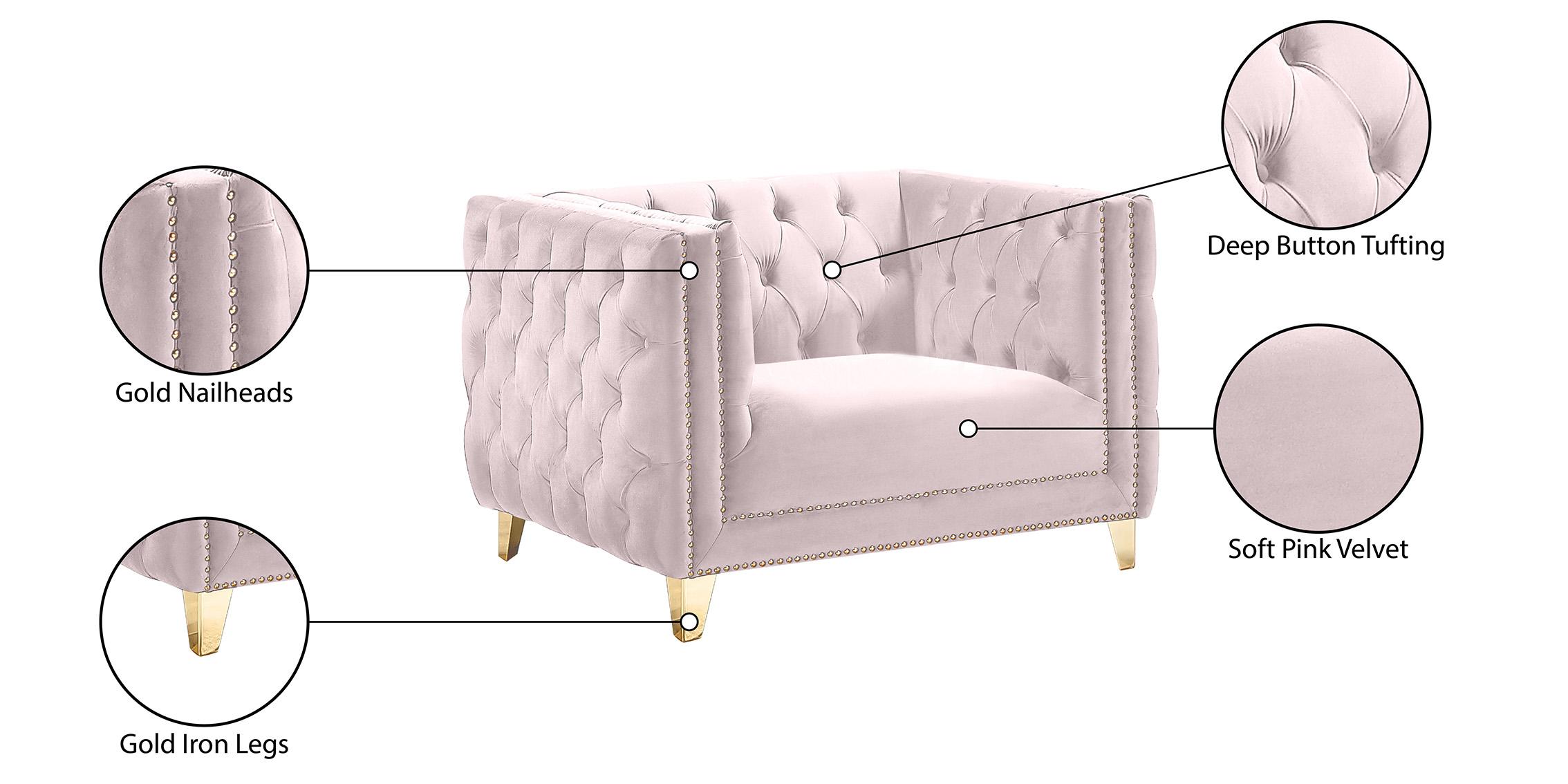 

    
652Pink-C-Set-2 Glam Pink Velvet Arm Chair Set 2Pcs MICHELLE 652Pink-C Meridian Contemporary
