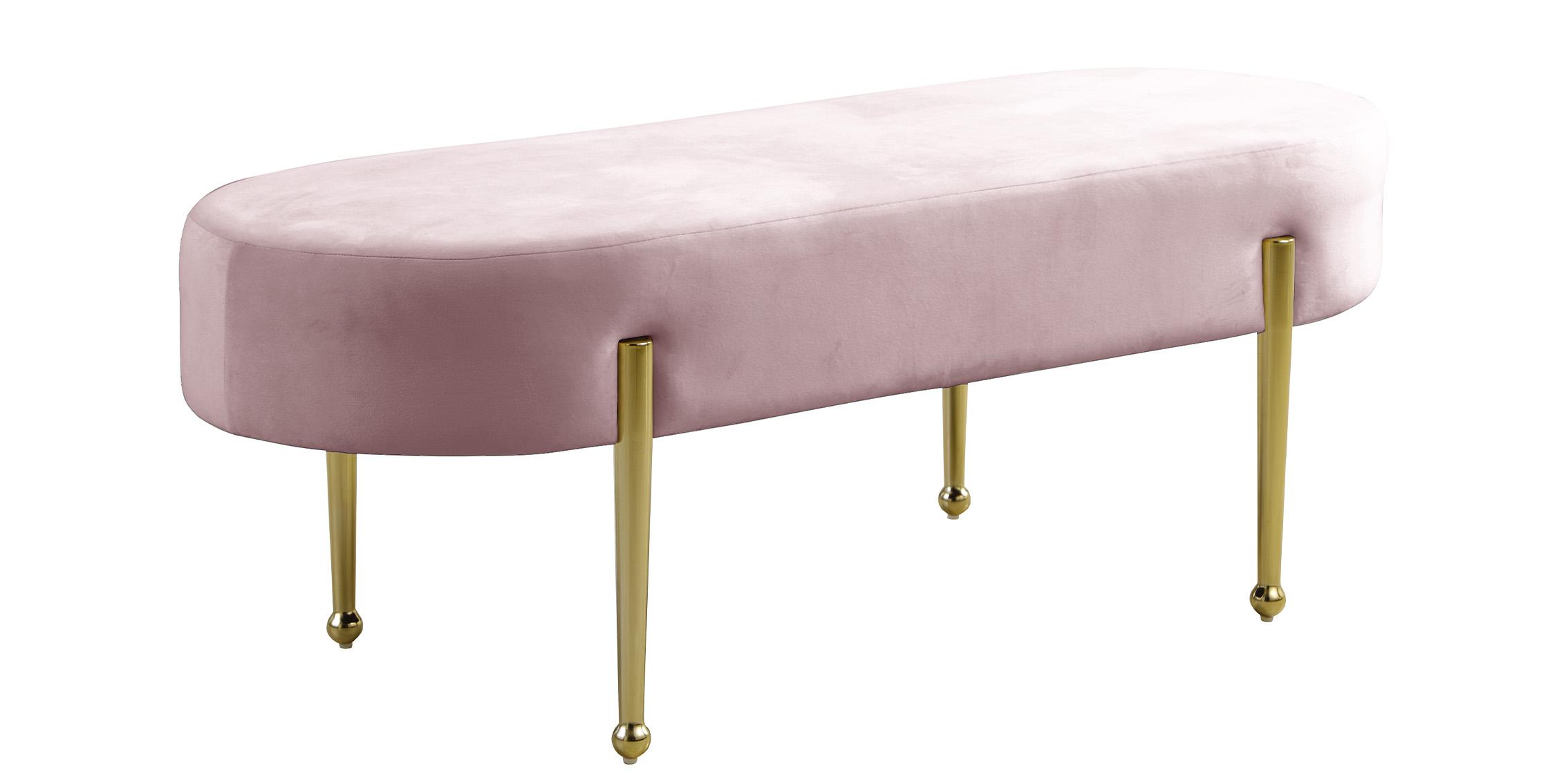 Contemporary, Modern Bench GIA 107Pink 107Pink in Pink Velvet