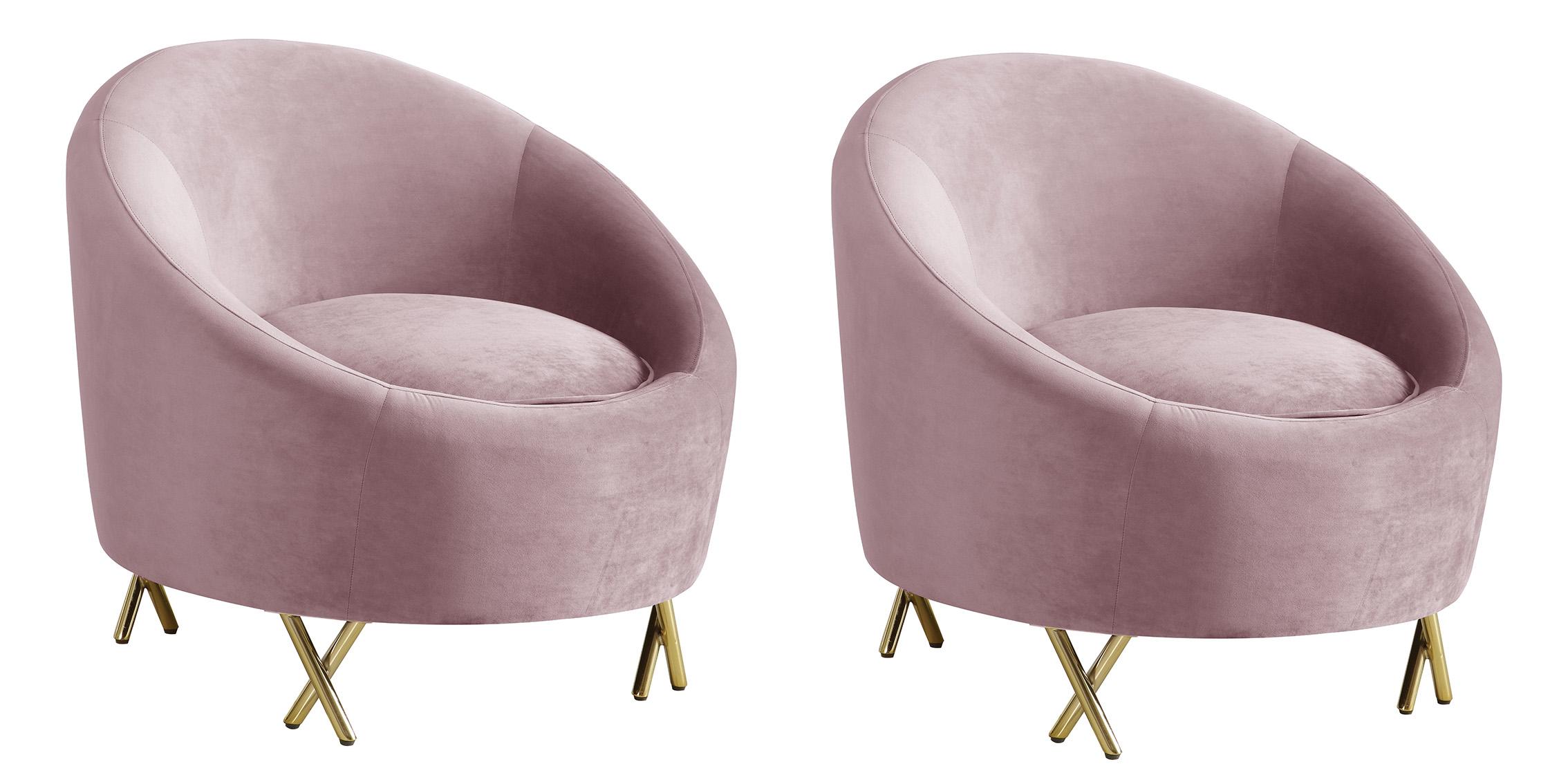 

    
Glam Pink Velvet Chair Set 2P SERPENTINE 679Pink-C Meridian Contemporary Modern
