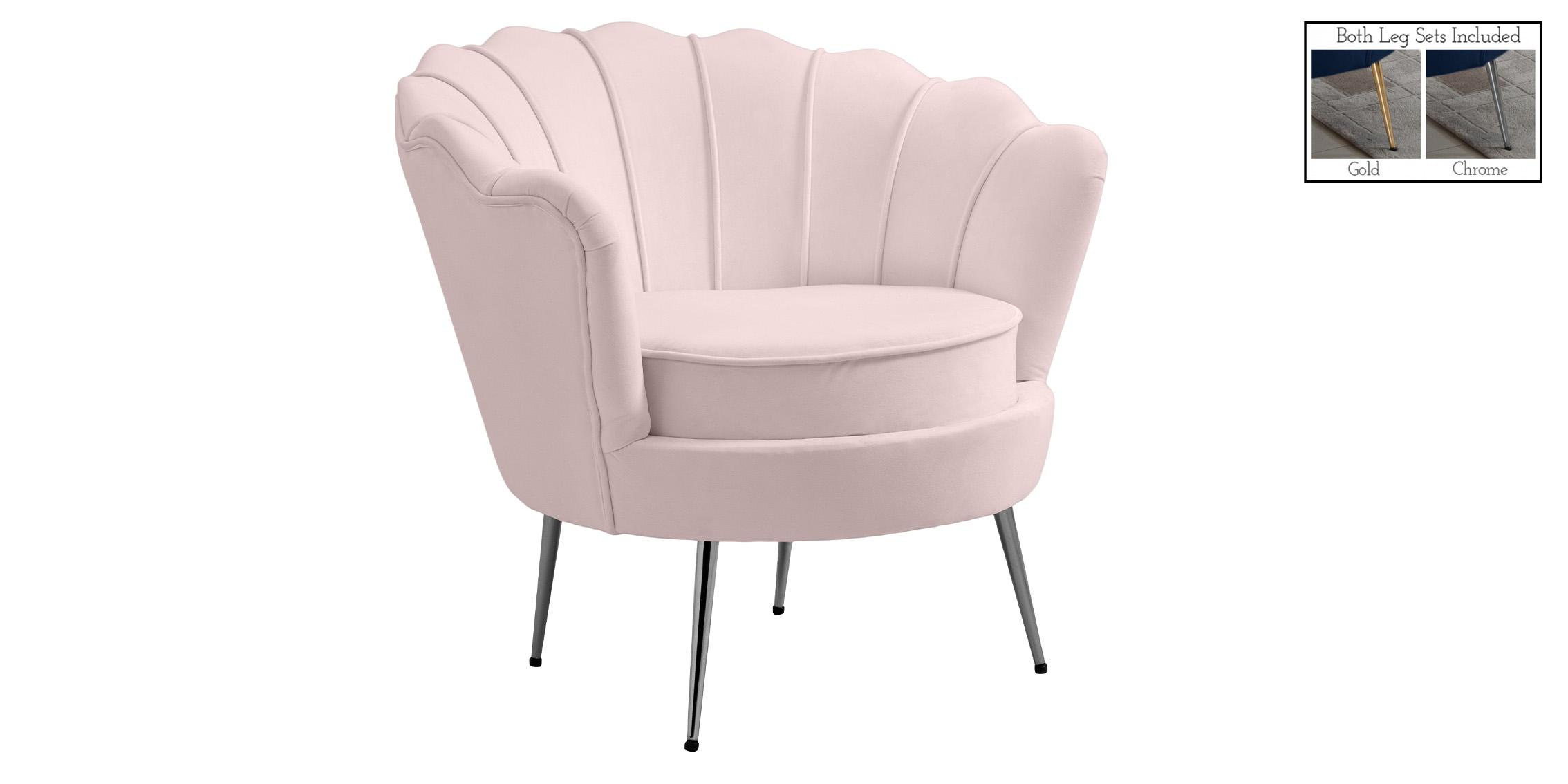 

    
Glam PINK Velvet Channel Tufted Arm Chair GARDENIA 684Pink-C Meridian Modern
