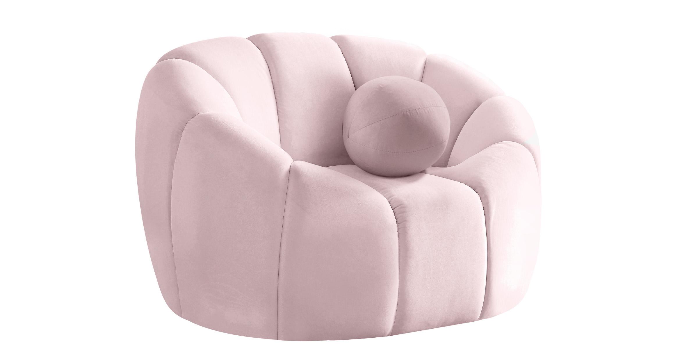 Contemporary, Modern Arm Chairs ELIJAH 613Pink-C 613Pink-C in Pink Velvet