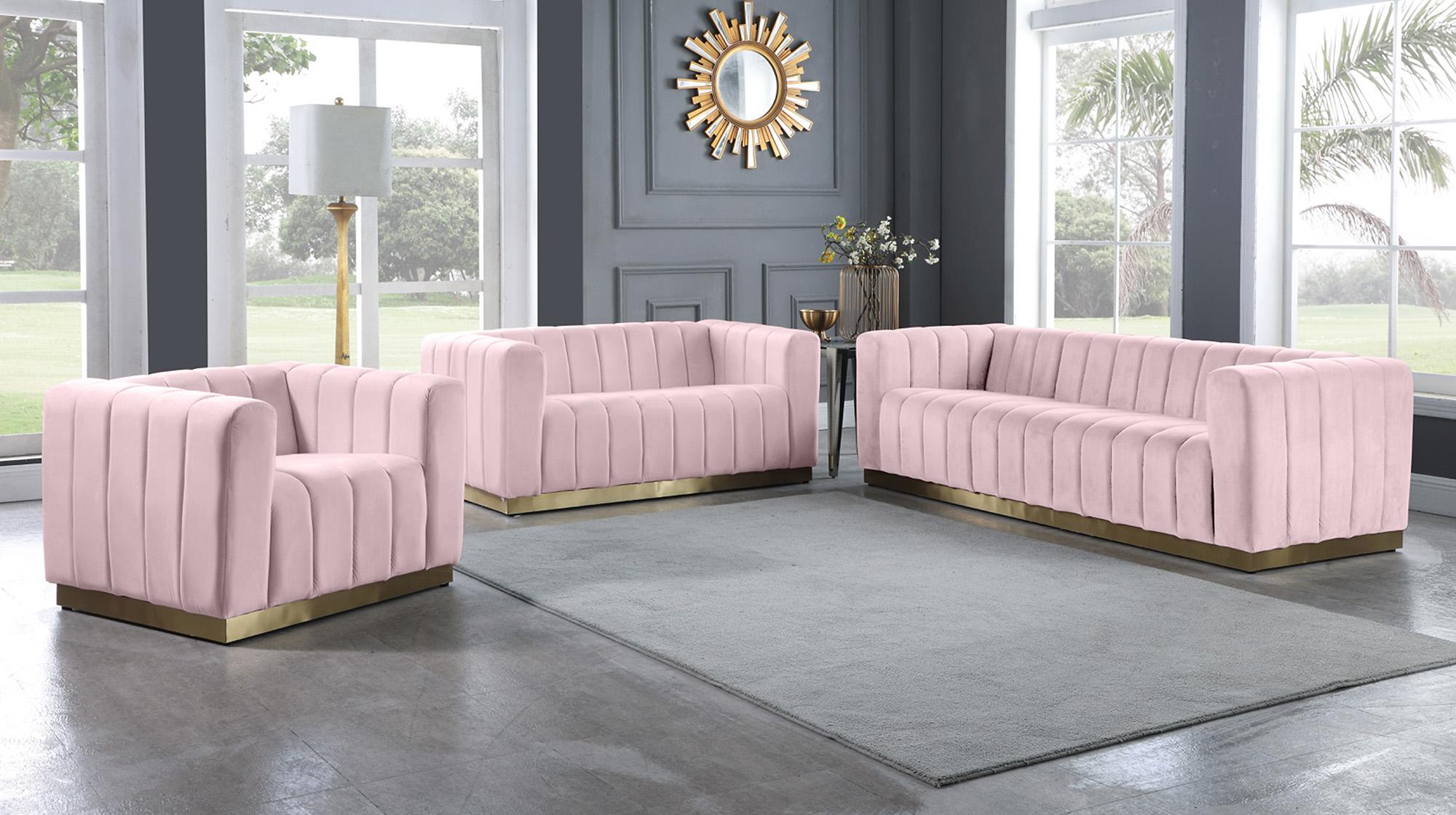 

    
603Pink-C Glam Pink Velvet Channel Tufted Chair MARLON 603Pink-C Meridian Modern

