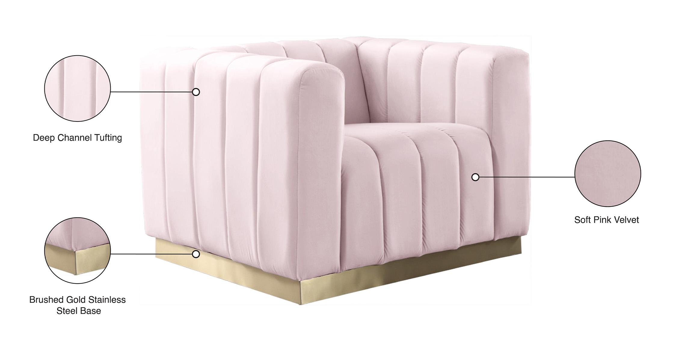 

        
704831408775Glam Pink Velvet Channel Tufted Chair MARLON 603Pink-C Meridian Modern
