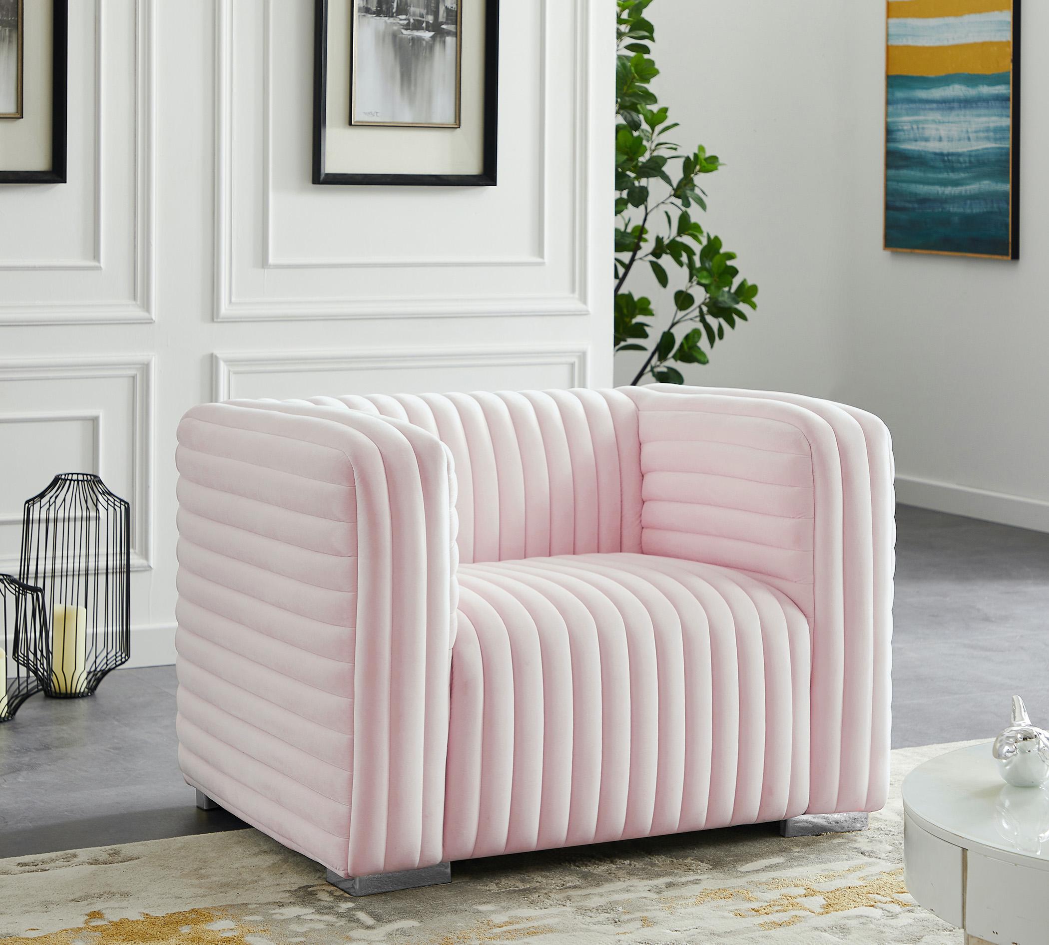 

    
Glam PINK Velvet Channel Tufted Chair Ravish 640Pink-C Meridian Contemporary
