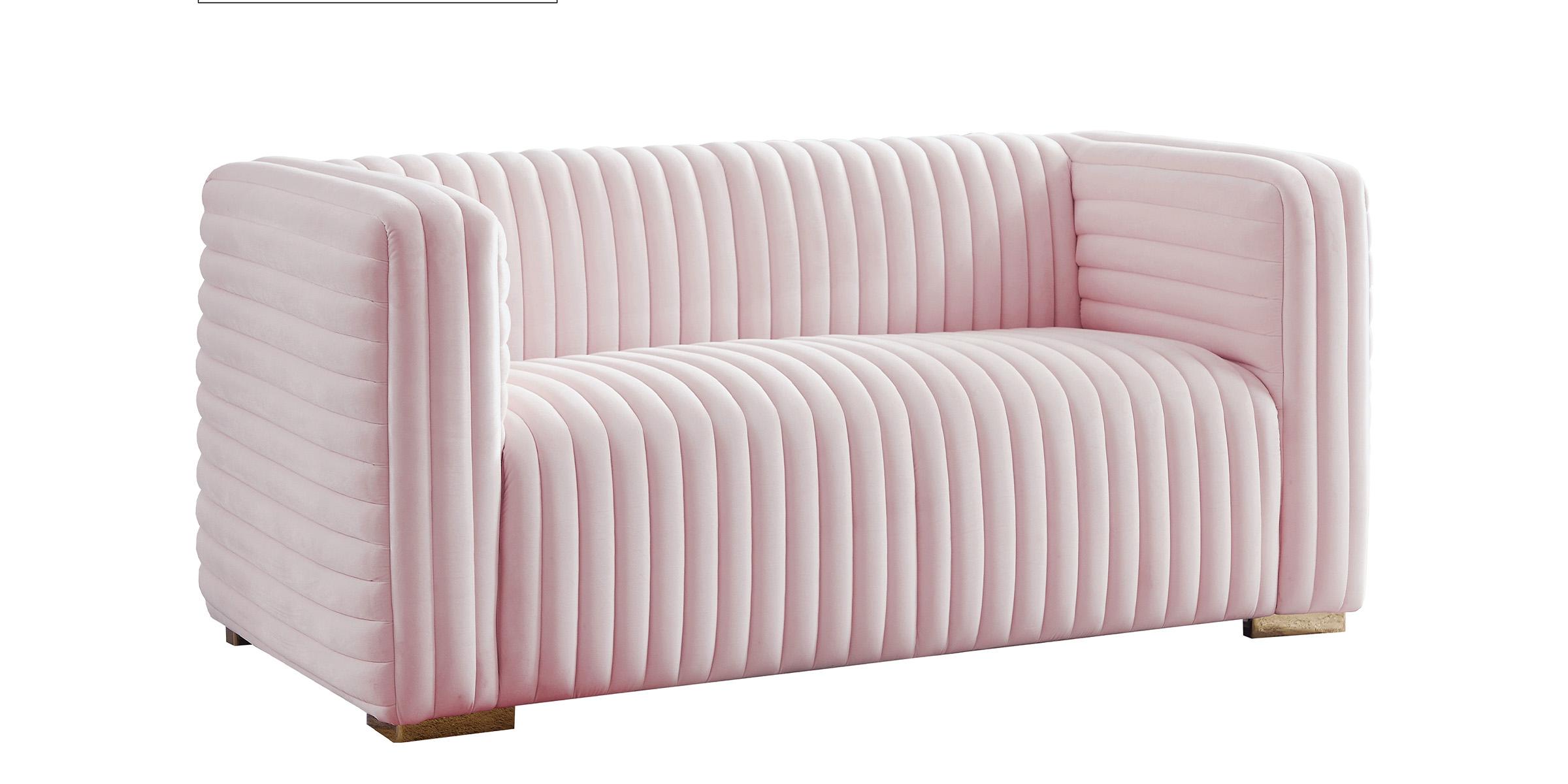 Contemporary, Modern Loveseat Ravish 640Pink-L 640Pink-L in Pink Velvet