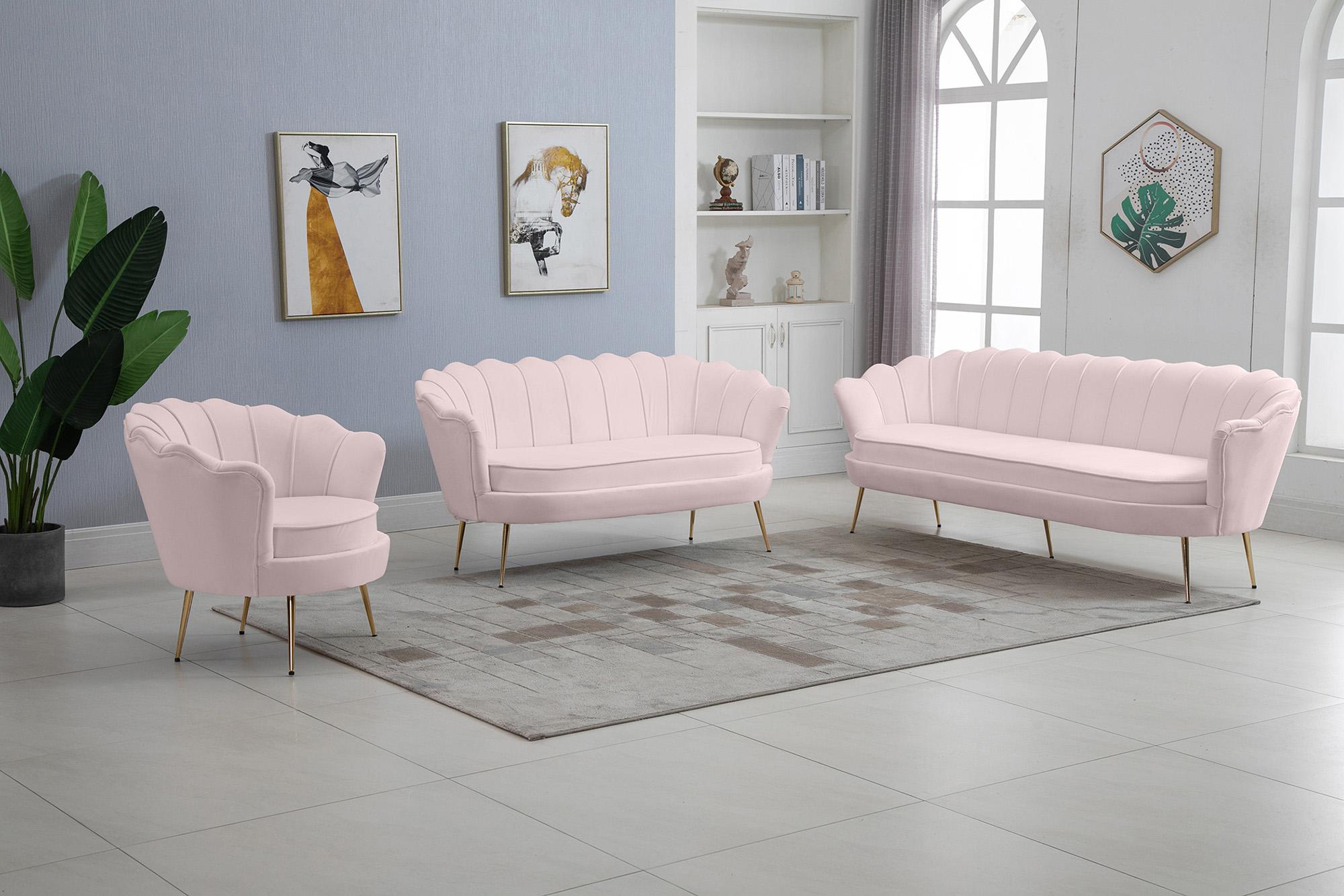 

    
684Pink-S Glam PINK Velvet Channel Tufted Sofa GARDENIA 684Pink-S Meridian Contemporary
