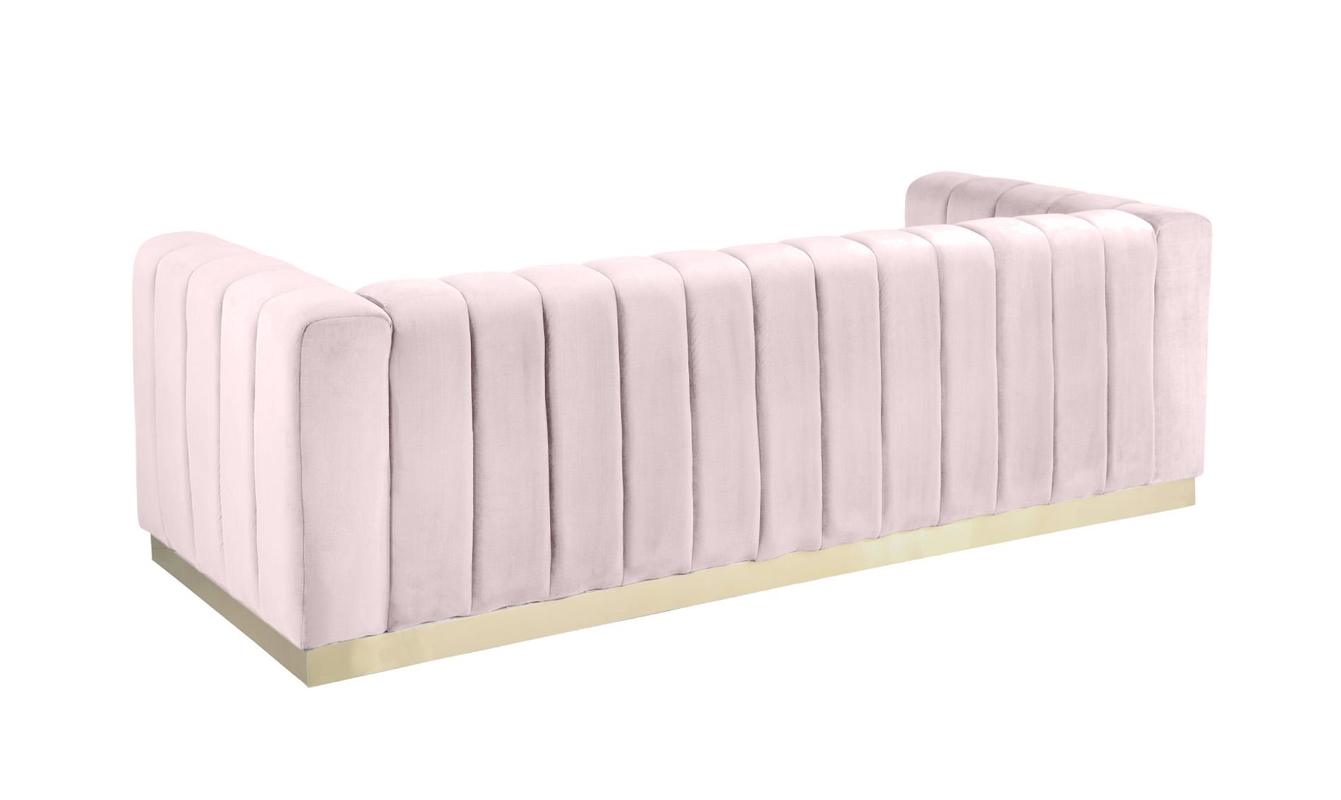 

        
704831408751Glam Pink Velvet Channel Tufted Sofa Set 3Pcs MARLON 603Pink-S Meridian Modern
